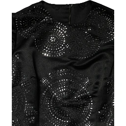 Black Embellished Short Sleeve Sheath Dress