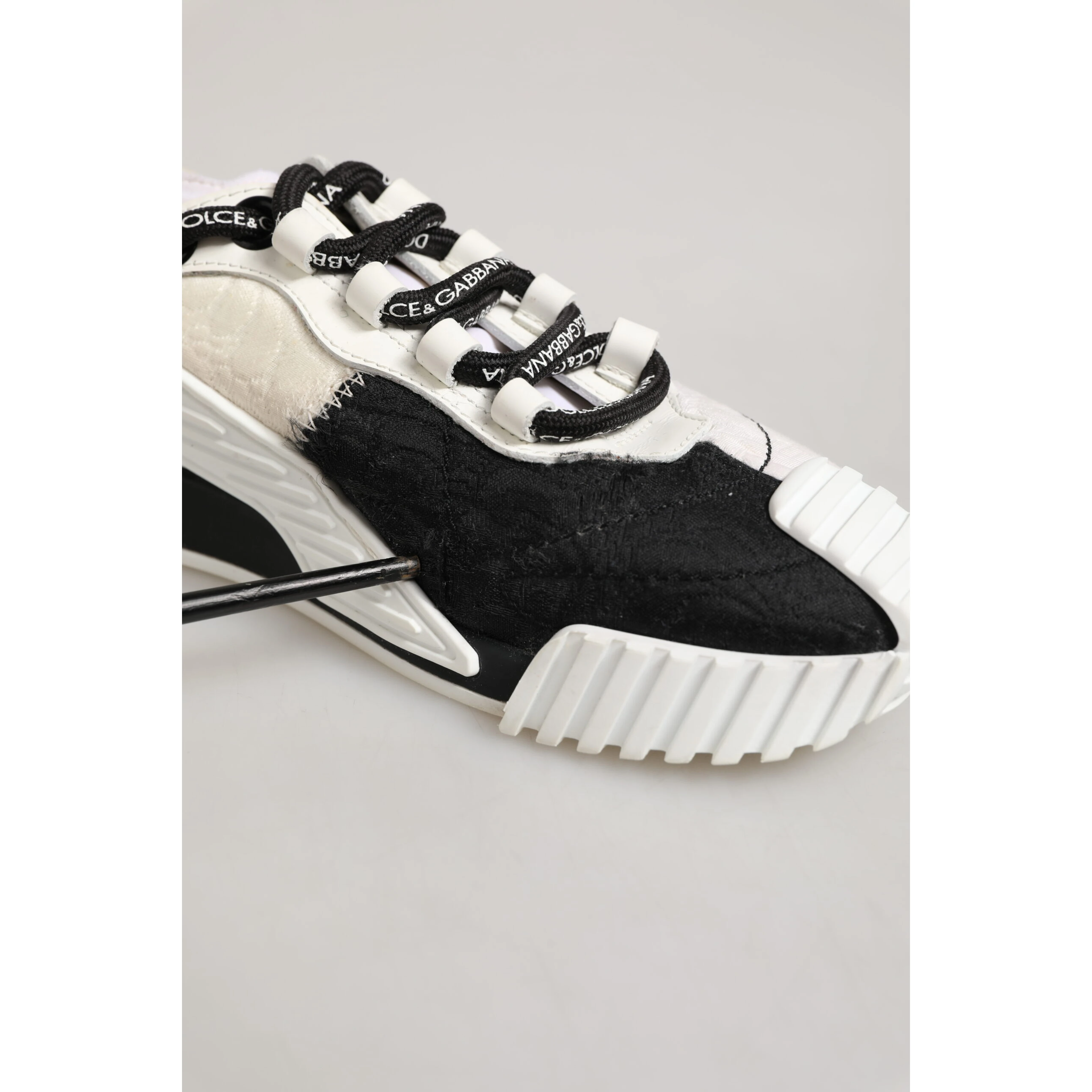 White Black Leather NS1 Sneaker  Shoes