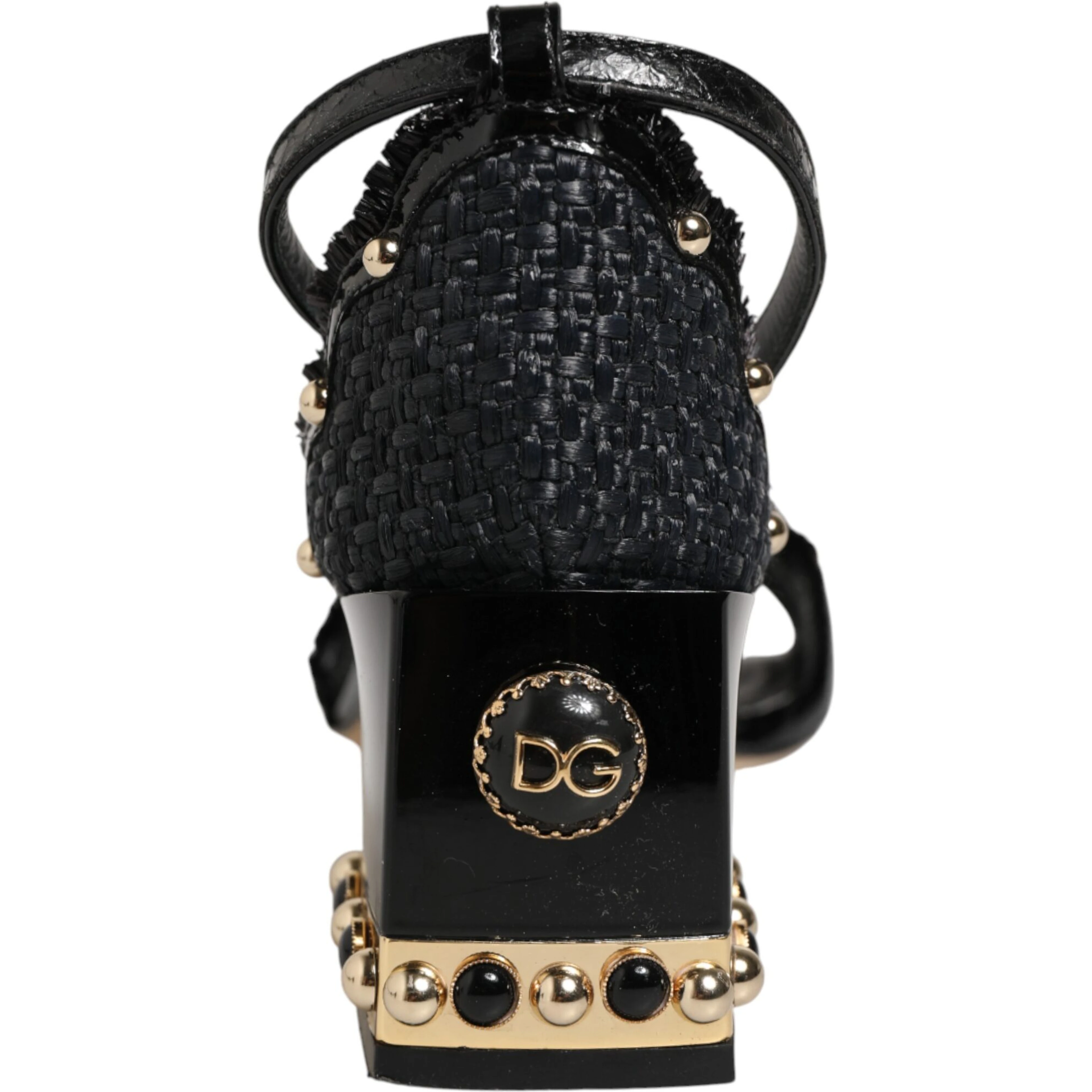 Black Studded Ankle Strap Sandals Shoes