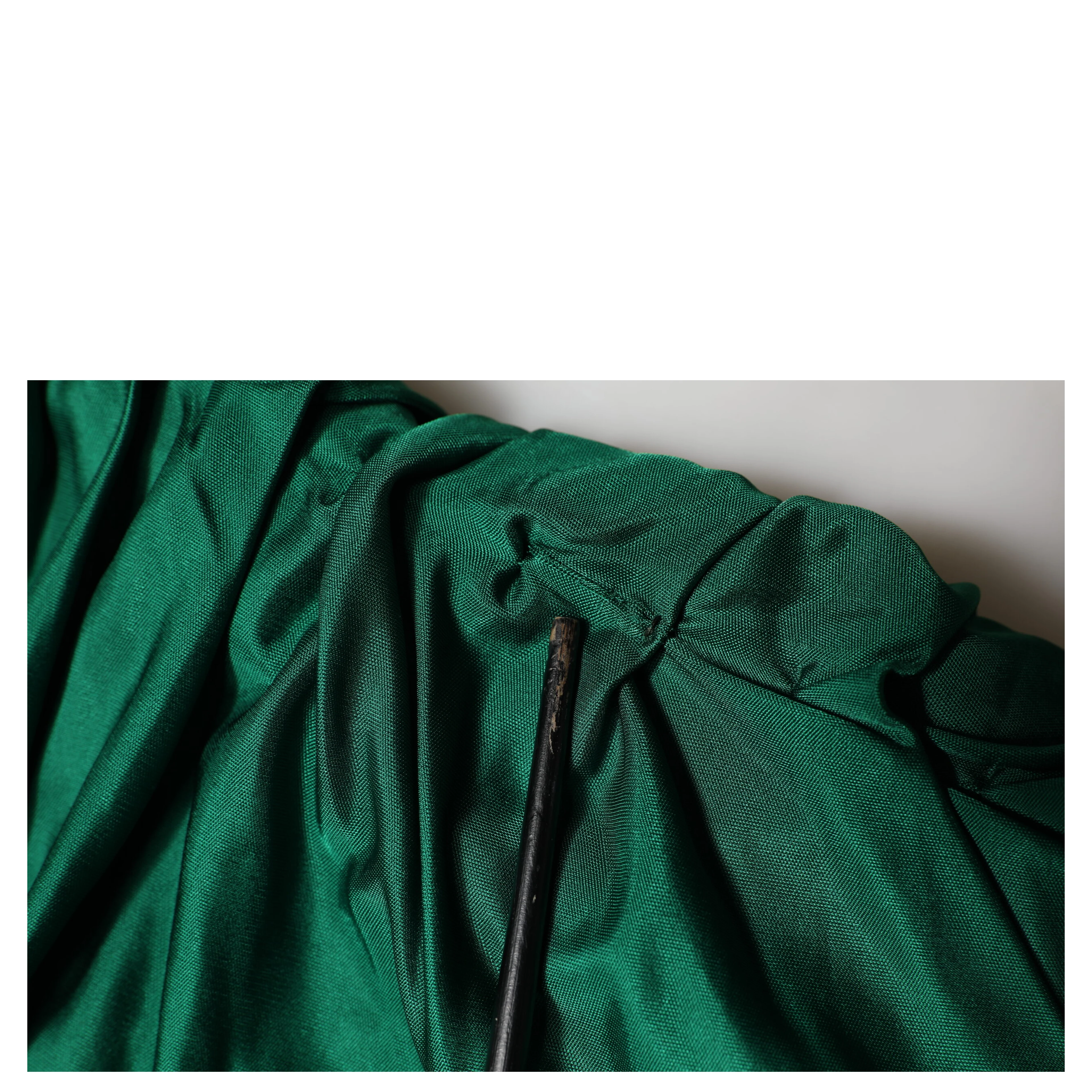Green Viscose Drape Jersey Organzine Tank Top