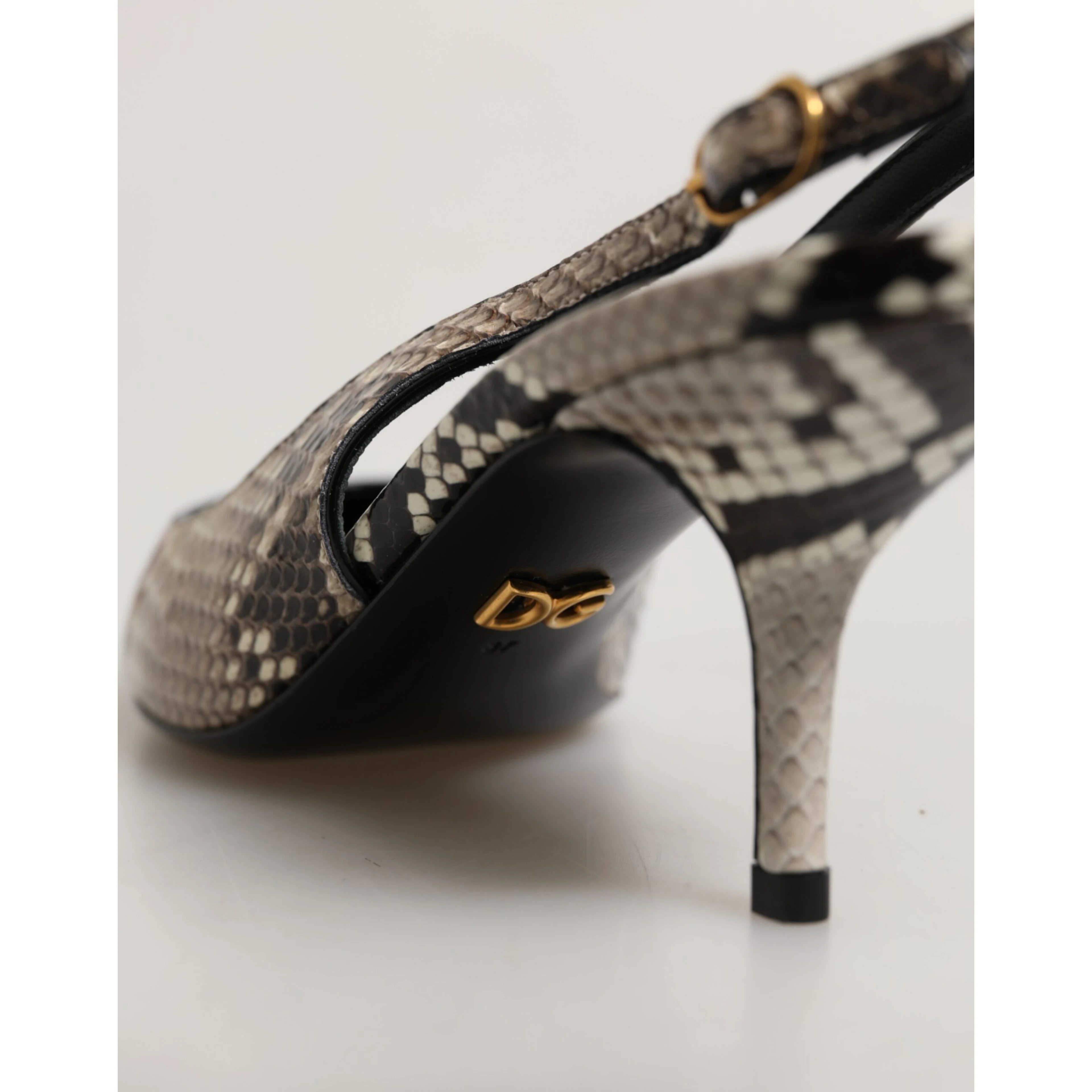 Multicolor Leather Heels Slingback Shoes