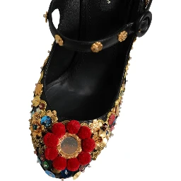 Black Gold Embellished MARY JANES Pumps  Shoes