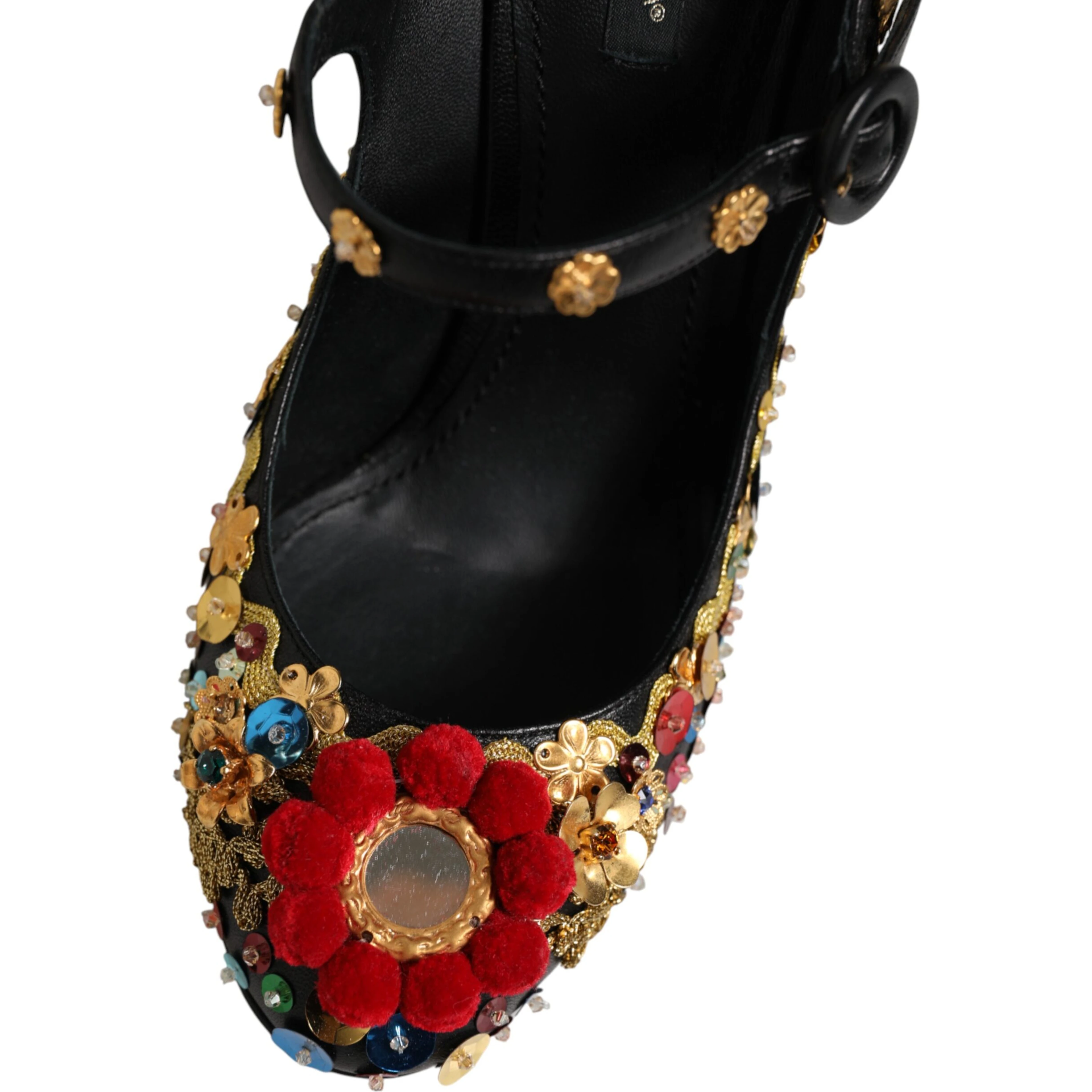 Black Gold Embellished MARY JANES Pumps  Shoes