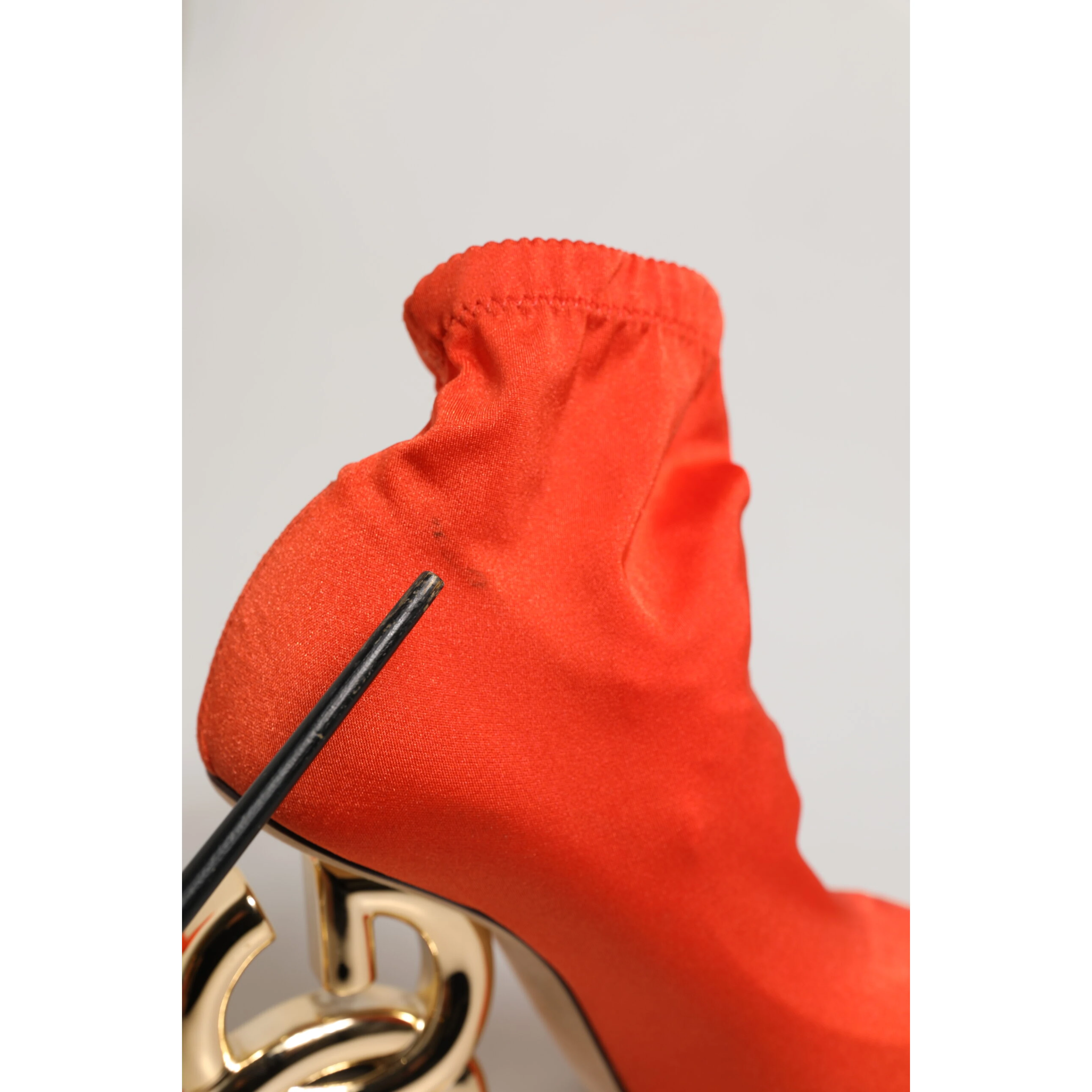 Orange DG Logo Heels Ankle Boots Shoes