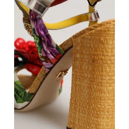 Multicolor Floral Crystal Embellished Sandals Shoes