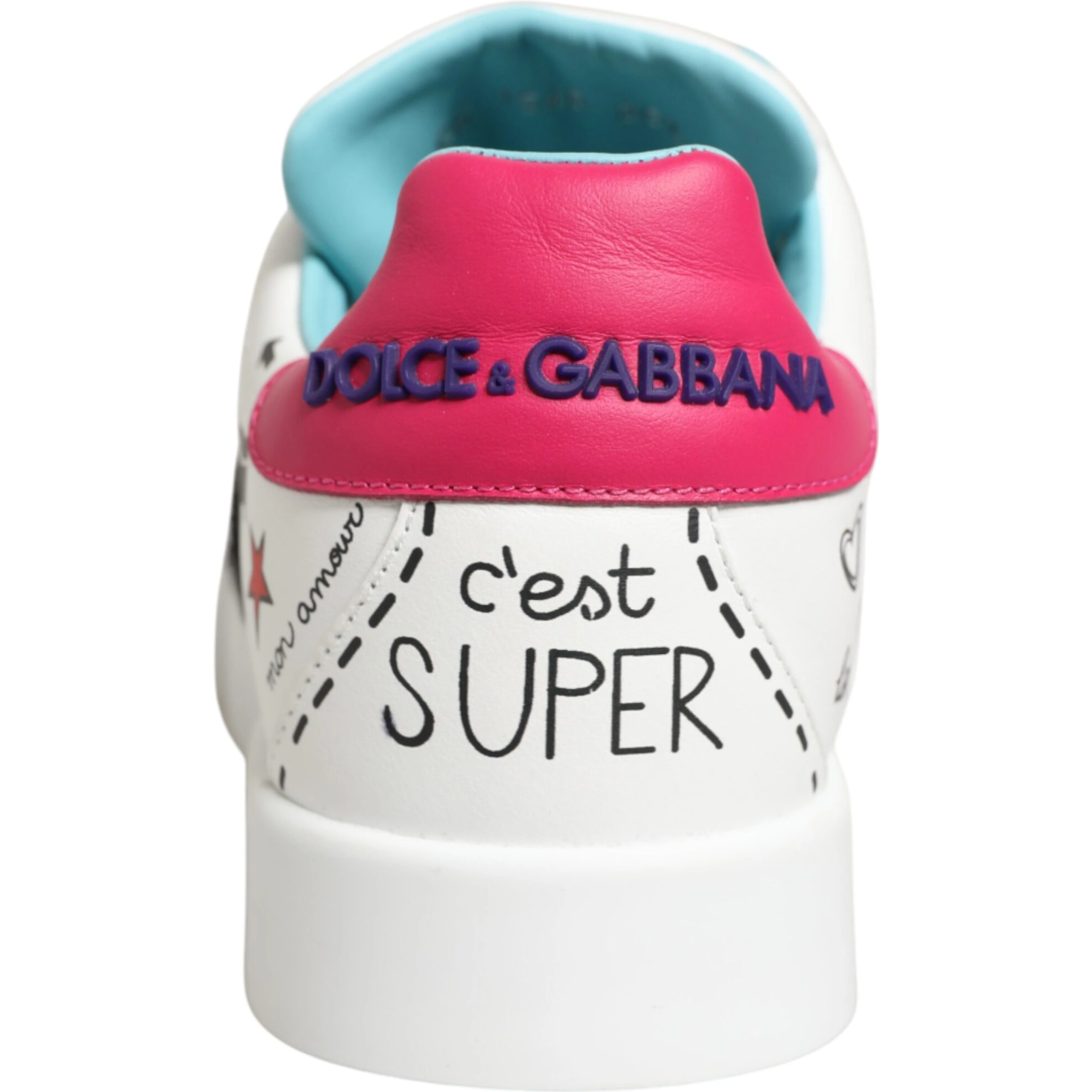 White Leather Graffiti Low Top Sneakers Shoes
