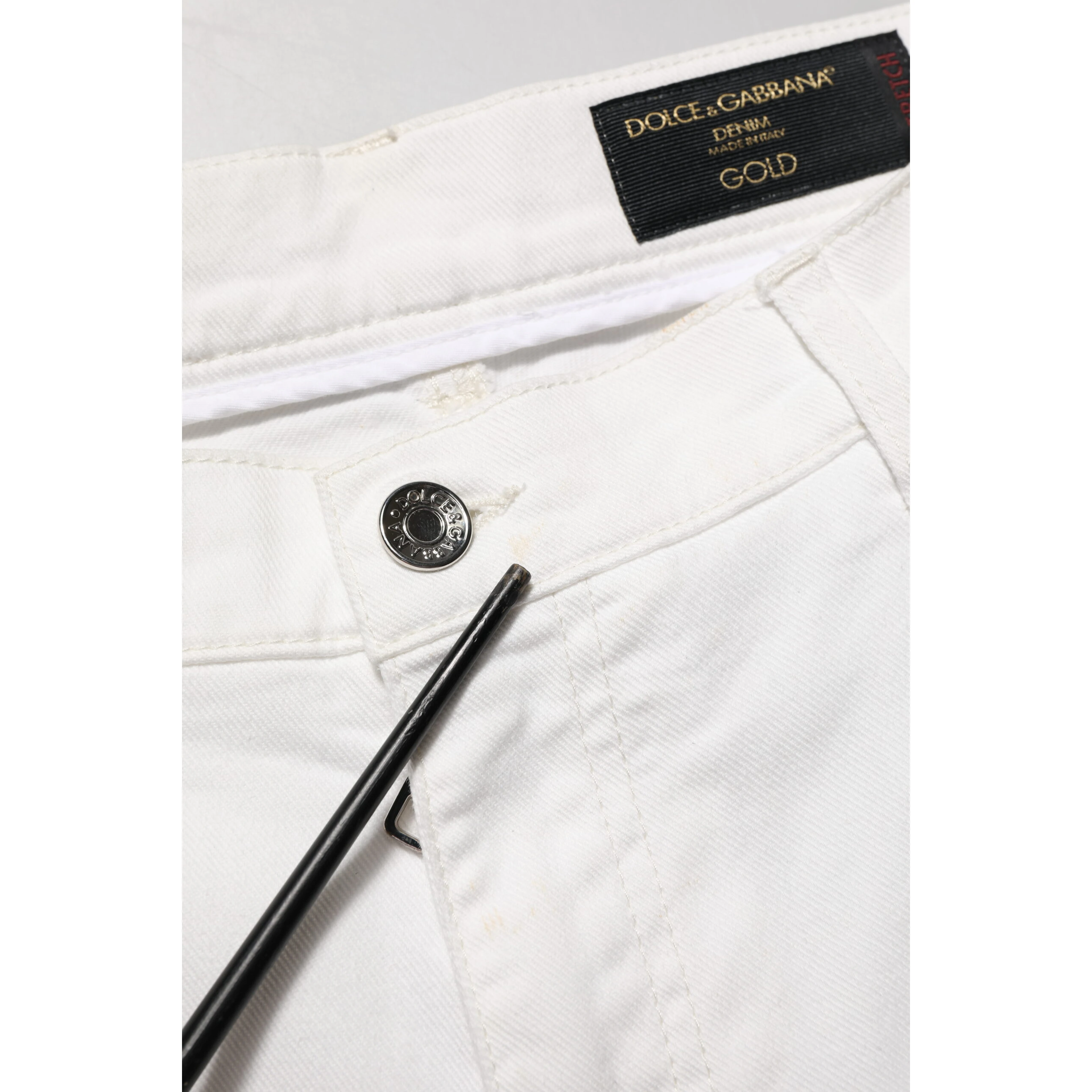 White Graffiti Print Skinny GOLD Denim Jeans