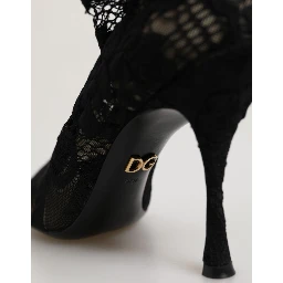Black Pumps Taormina Lace Socks Boots Shoes