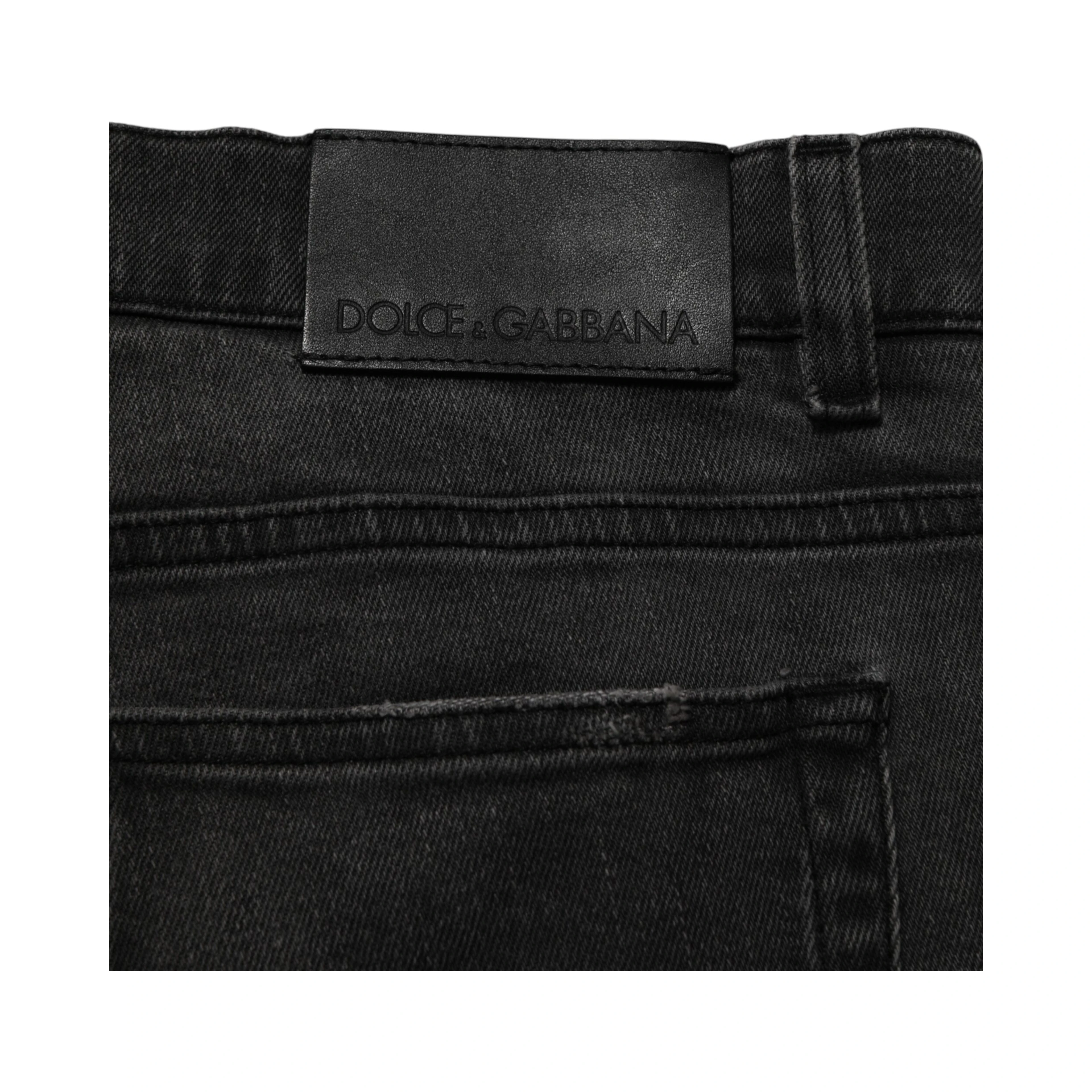 Dark Gray Cotton Skinny Men Denim Jeans