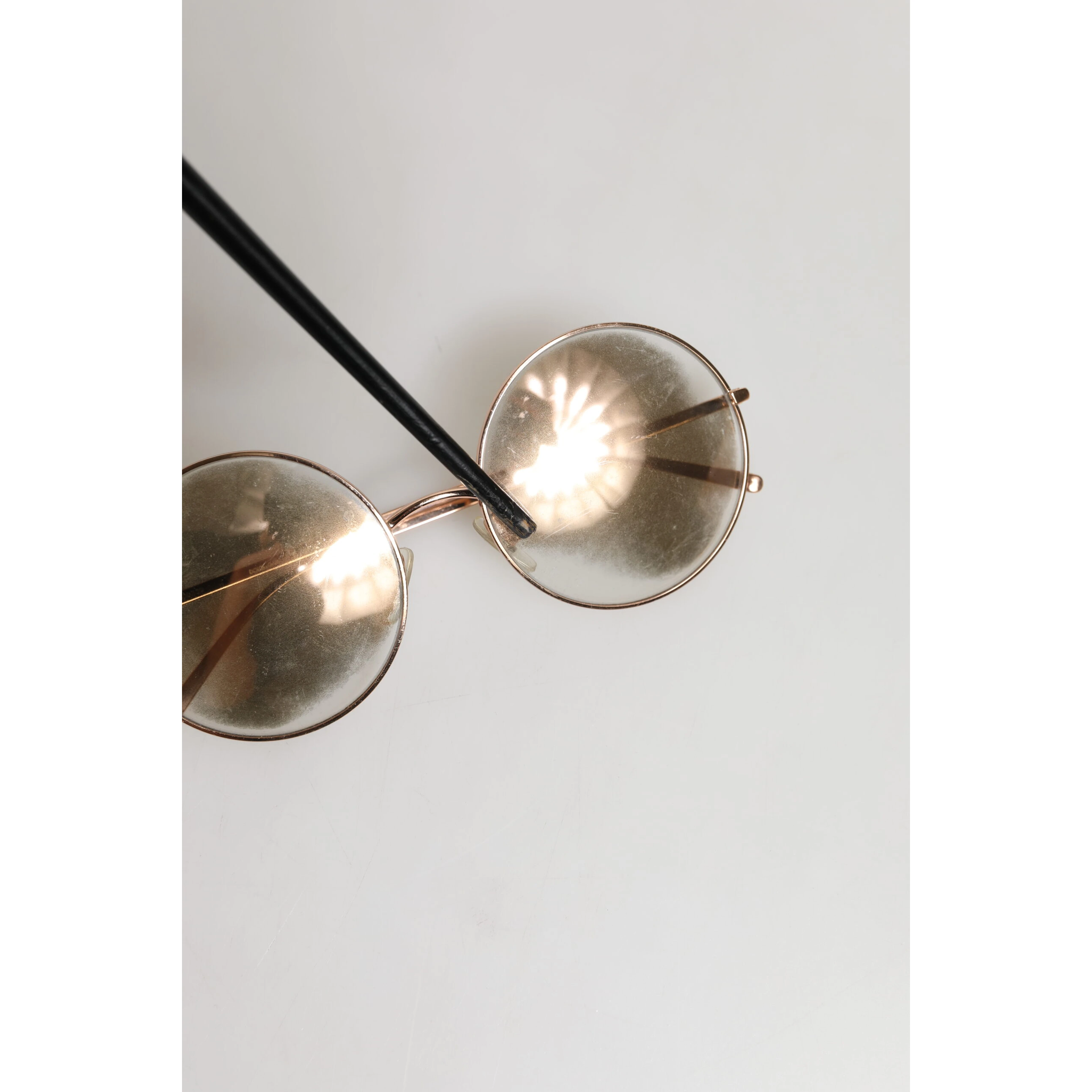 Rose Gold Plated Round Lenses Shades Eyewear Sunglasses