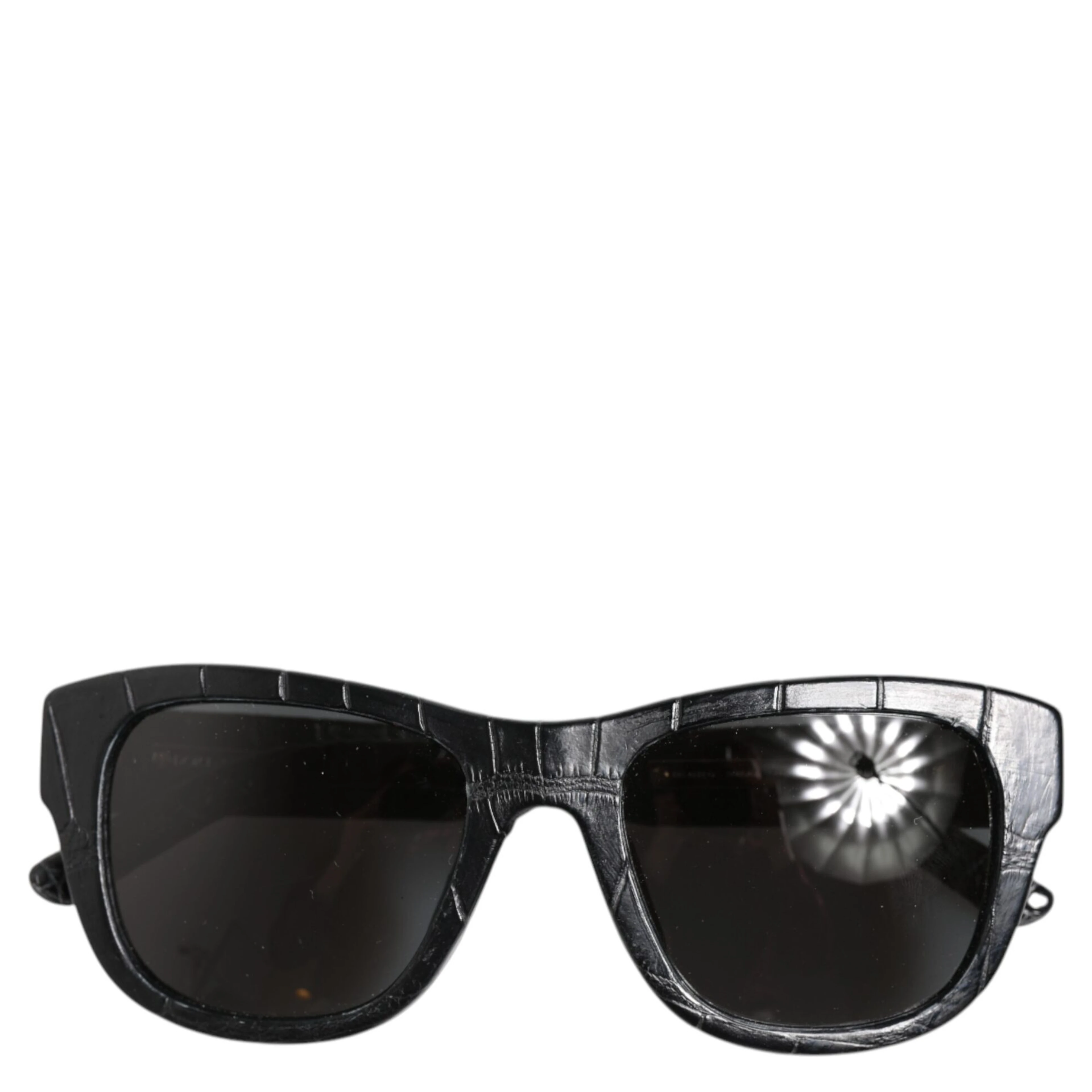 DG4177 Black Leather Frame Tinted Lens Sunglasses