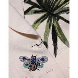 Beige Embroidered Single Breasted Jacket