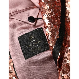 Pink Sequin SICILIA 1 Button Men Suit Blazer