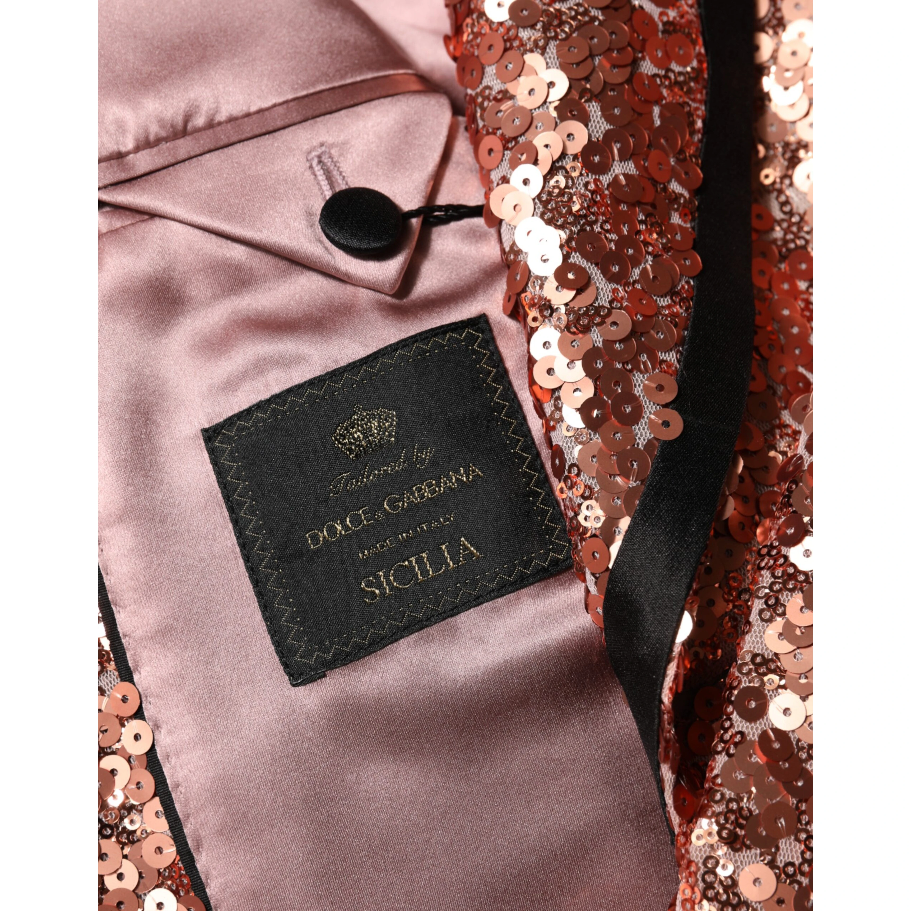 Pink Sequin SICILIA 1 Button Men Suit Blazer