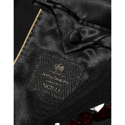 Black SICILIA Crystal Embellished Men Blazer