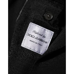 Black Viscose 2 Buttons Suit Jacket Blazer