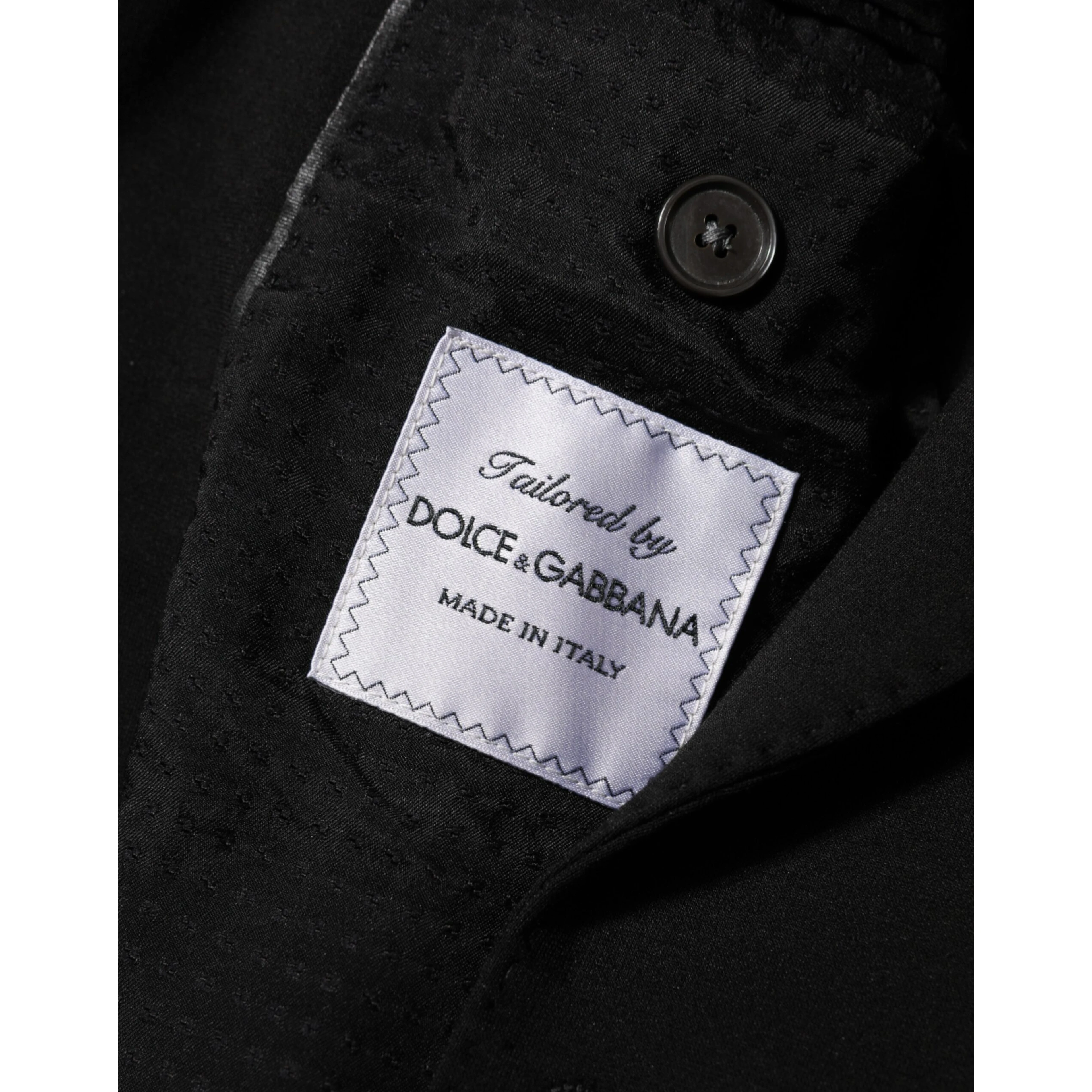 Black Viscose 2 Buttons Suit Jacket Blazer