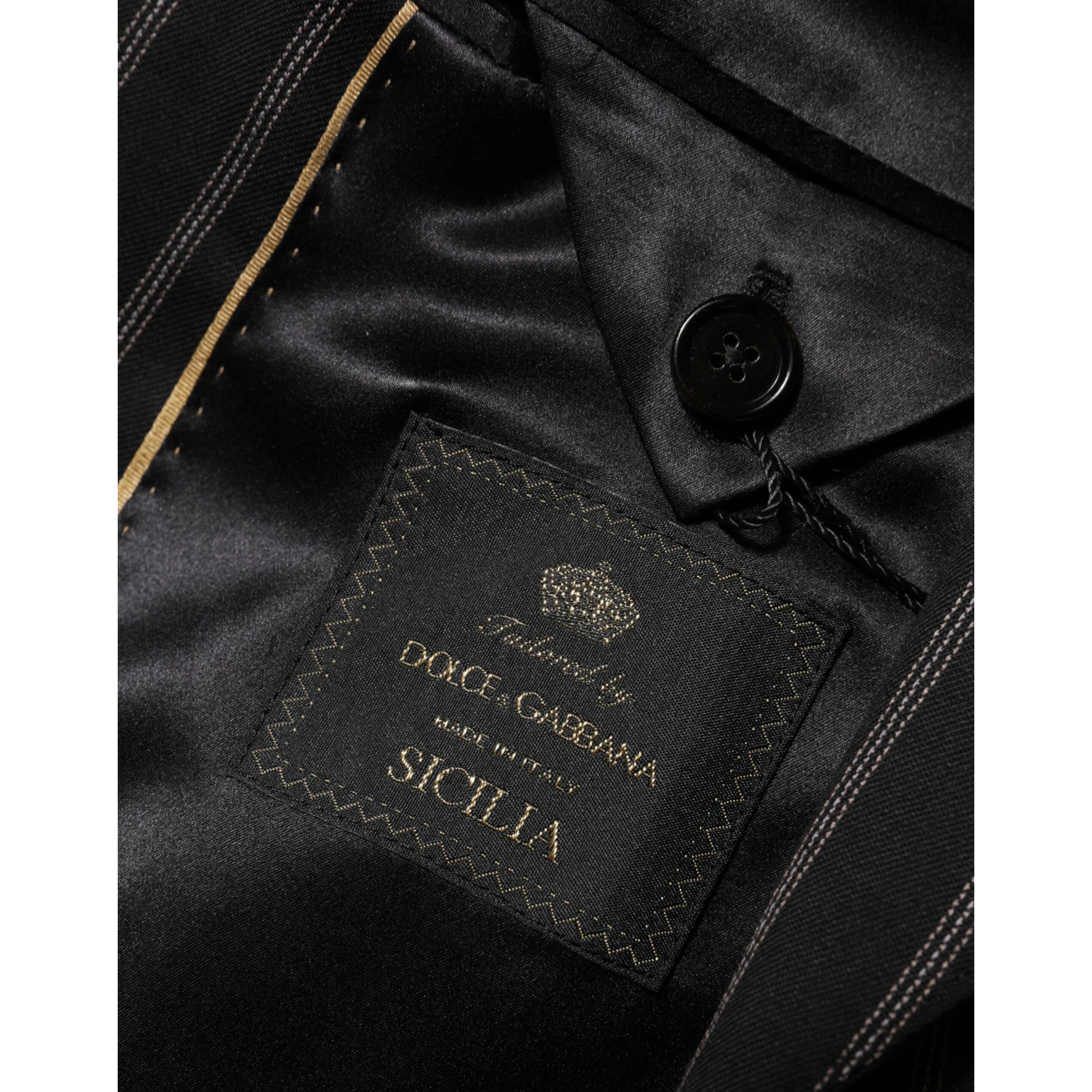 Black Stripes SICILIA 1 Button Suit Blazer
