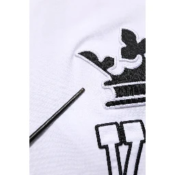 White Cotton Crown King Embroidery T-shirt