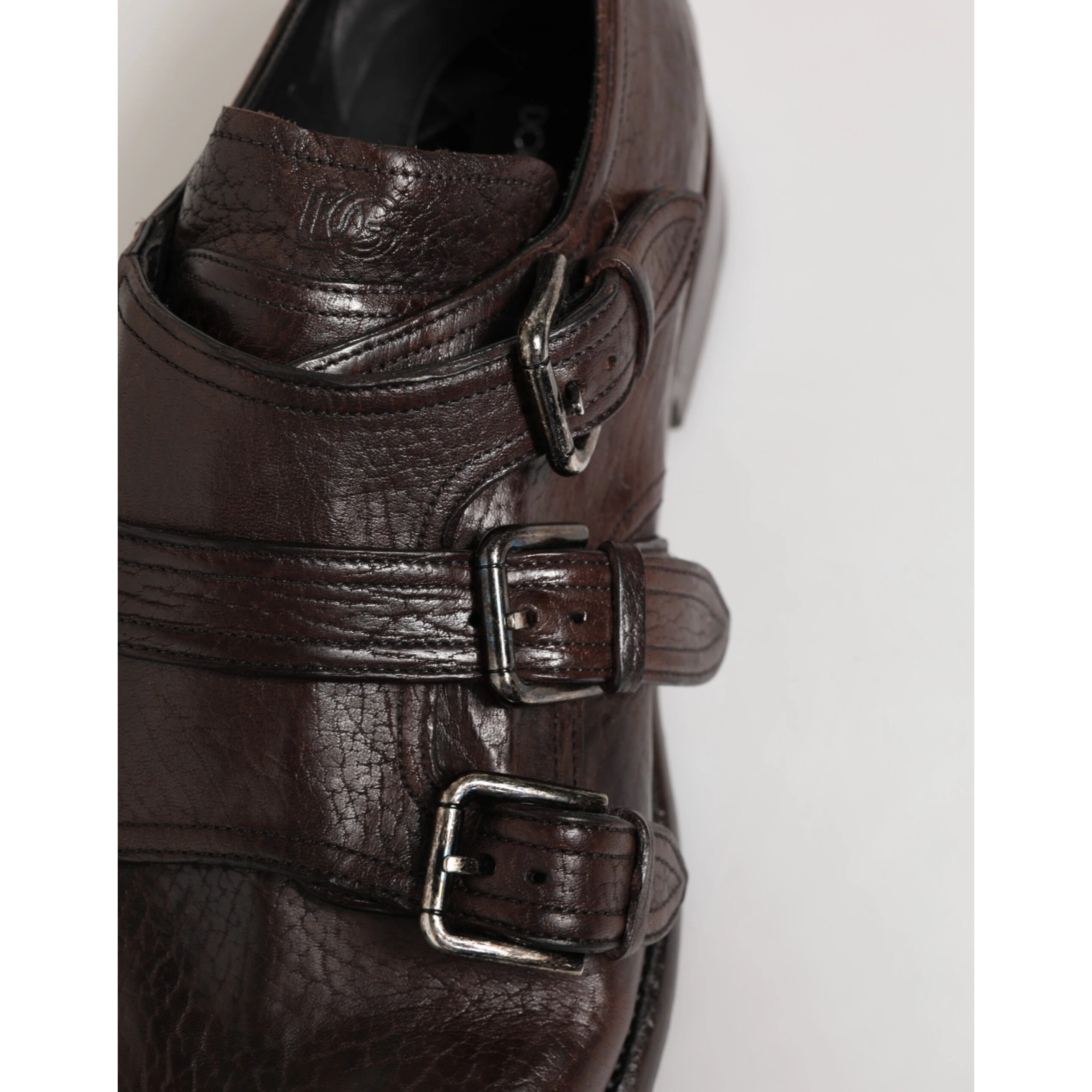 Brown Leather Monk Strap Formal Derby Shoes