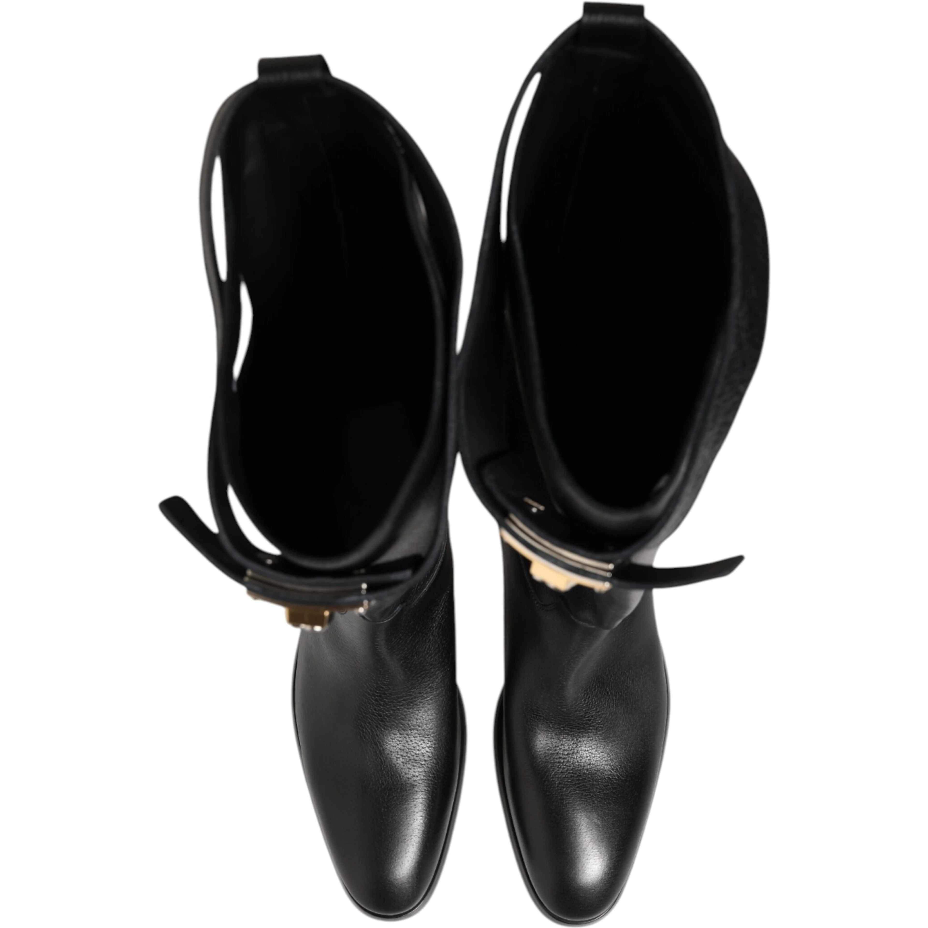 Black Logo Plaque Over The Calf Boots Shoes