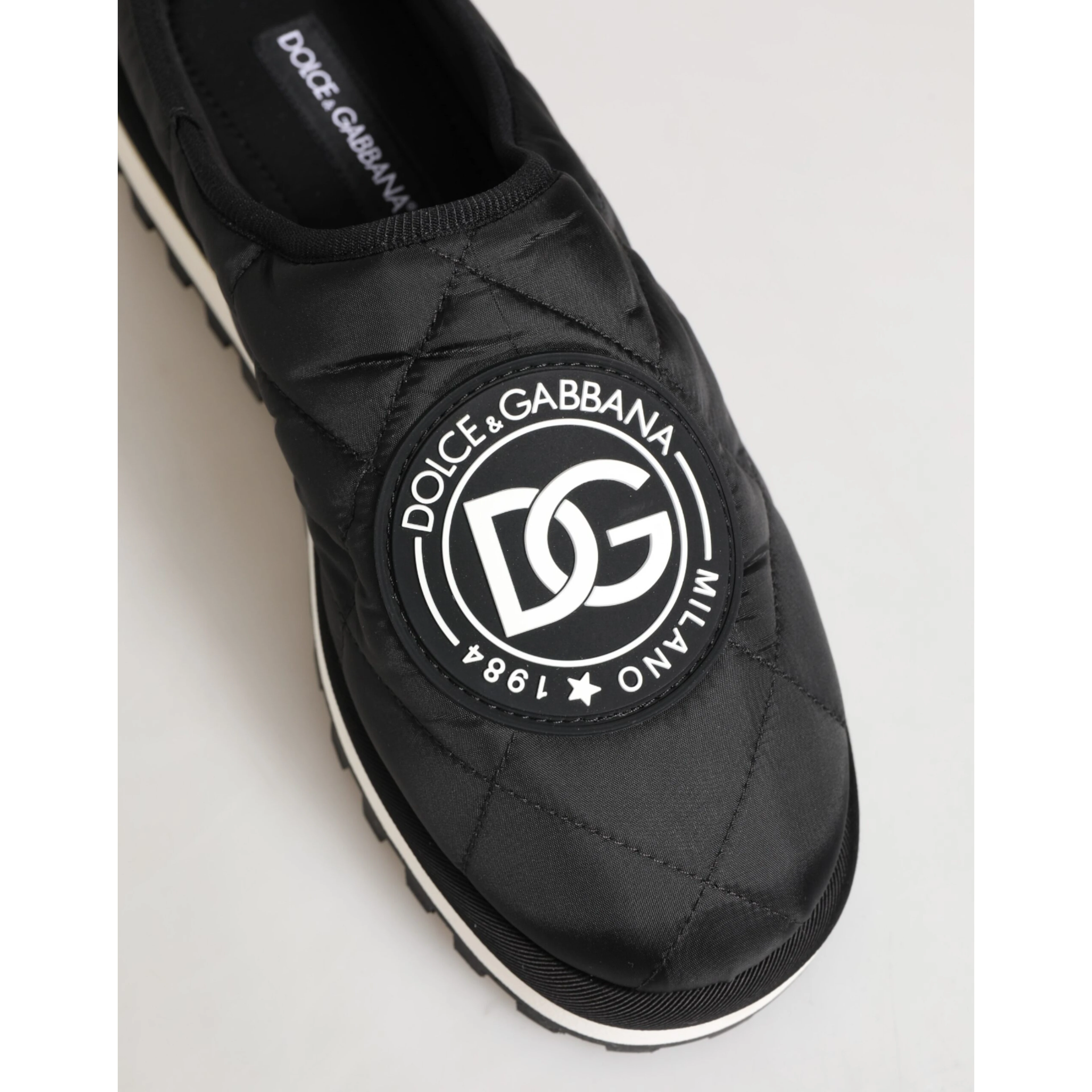 Black Nylon Low Top Slip On Sneaker Shoes