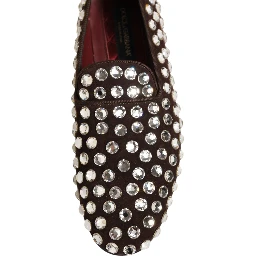 Bordeaux Suede Crystals Loafers Dress Shoes