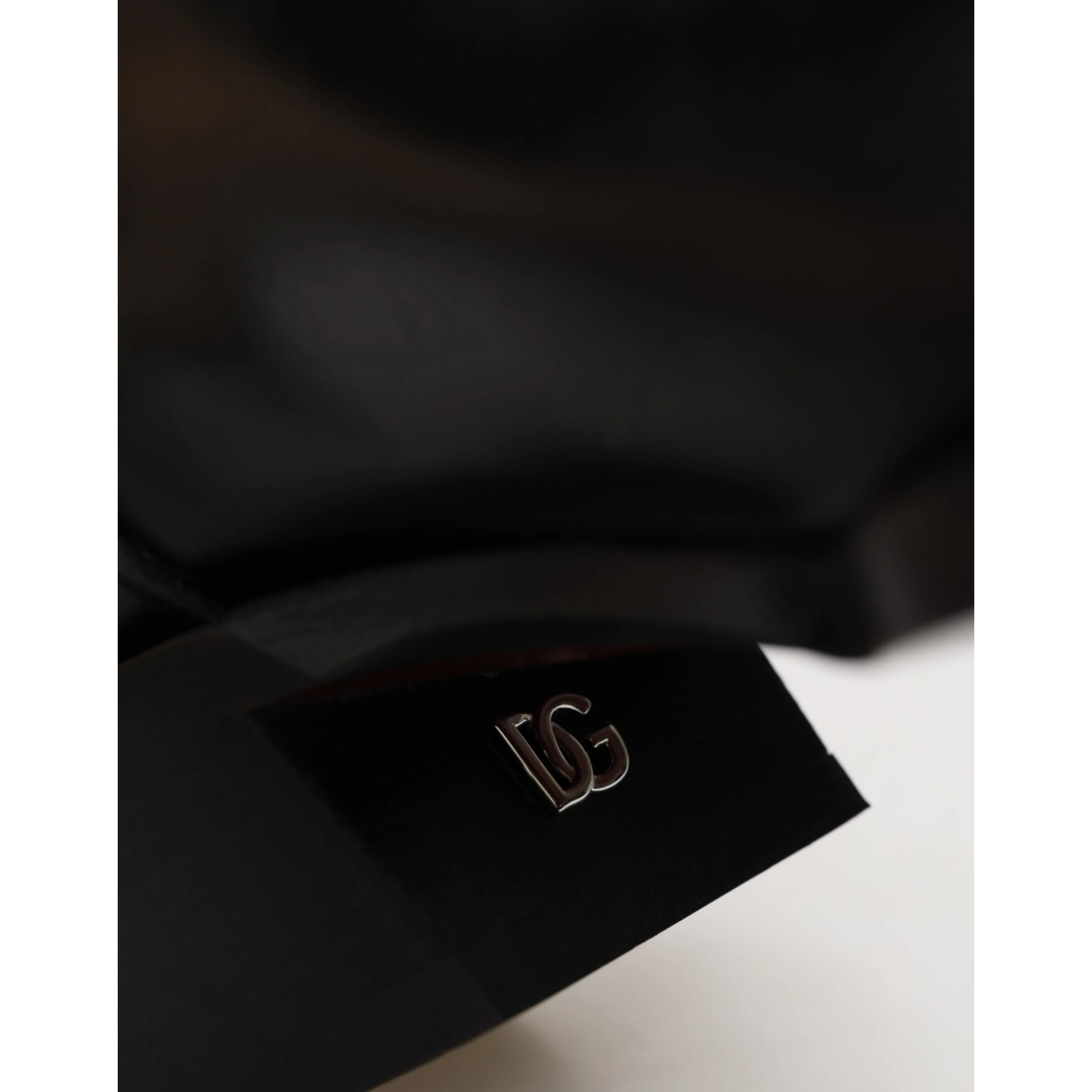 Black Logo Plaque Over The Calf Boots Shoes
