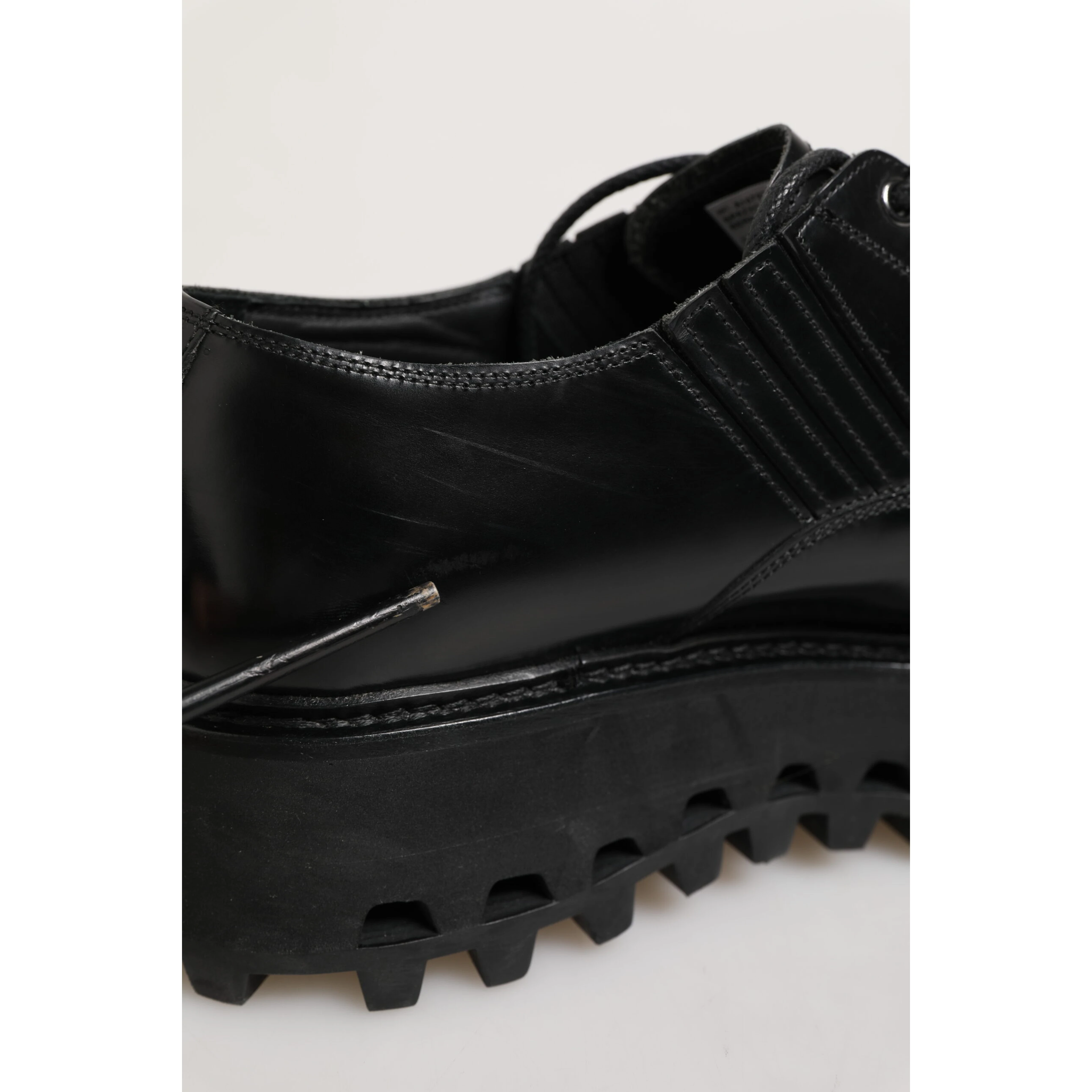 Black Leather Lace Up Derby Men Dress Shoes