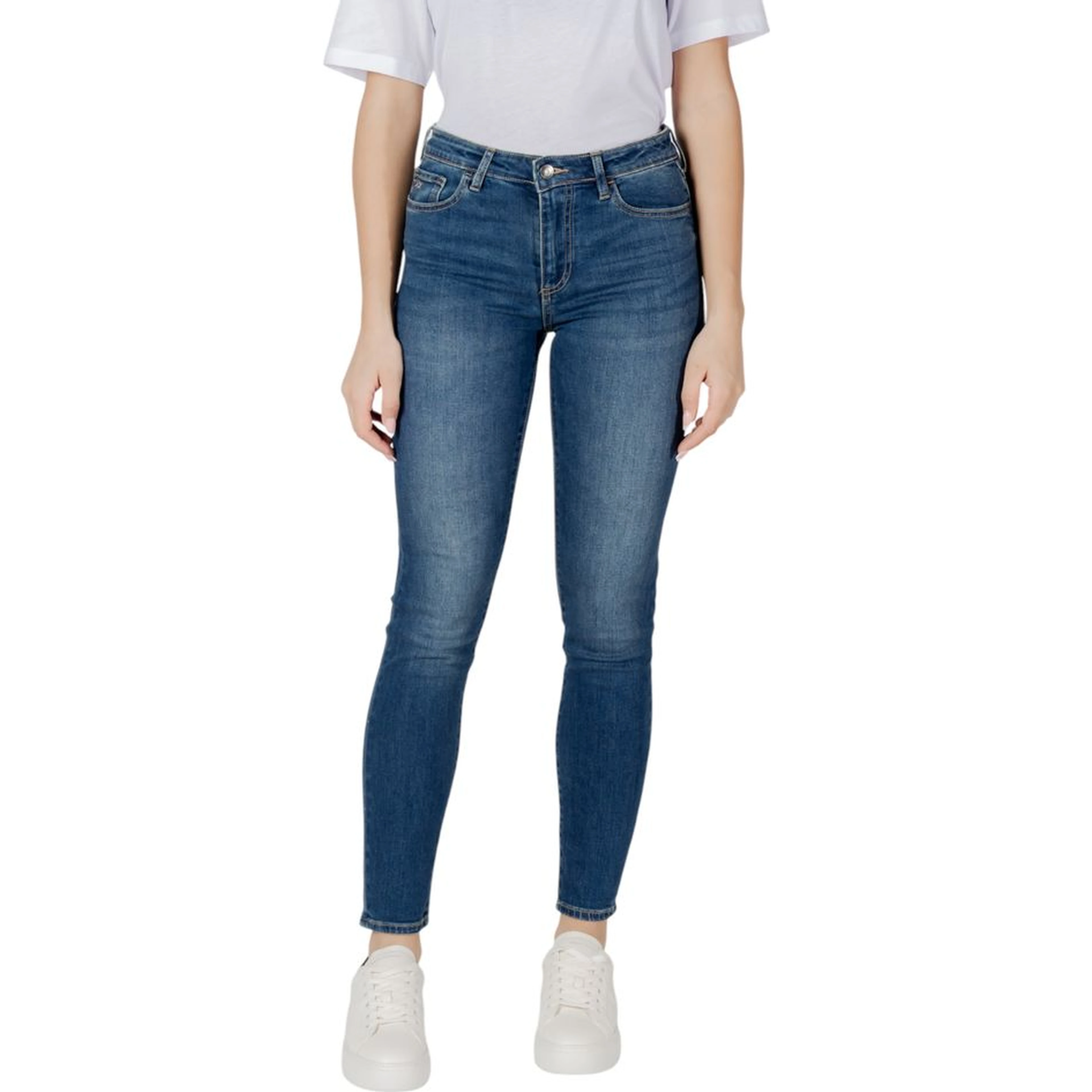 Blue Cotton Skinny Jeans