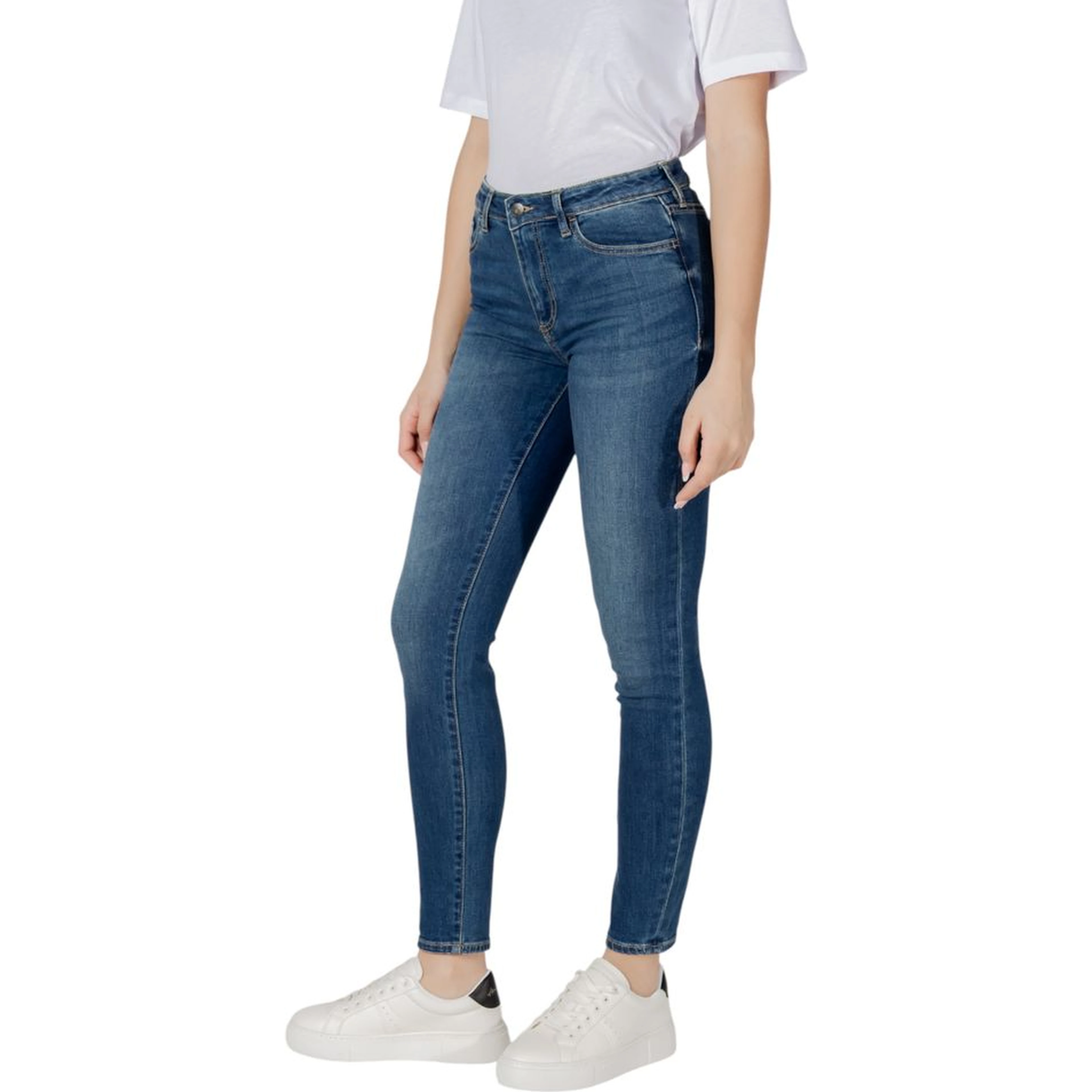 Blue Cotton Skinny Jeans