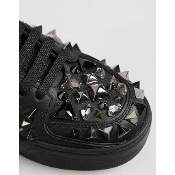 Black Portofino Studded Men Sneakers Shoes