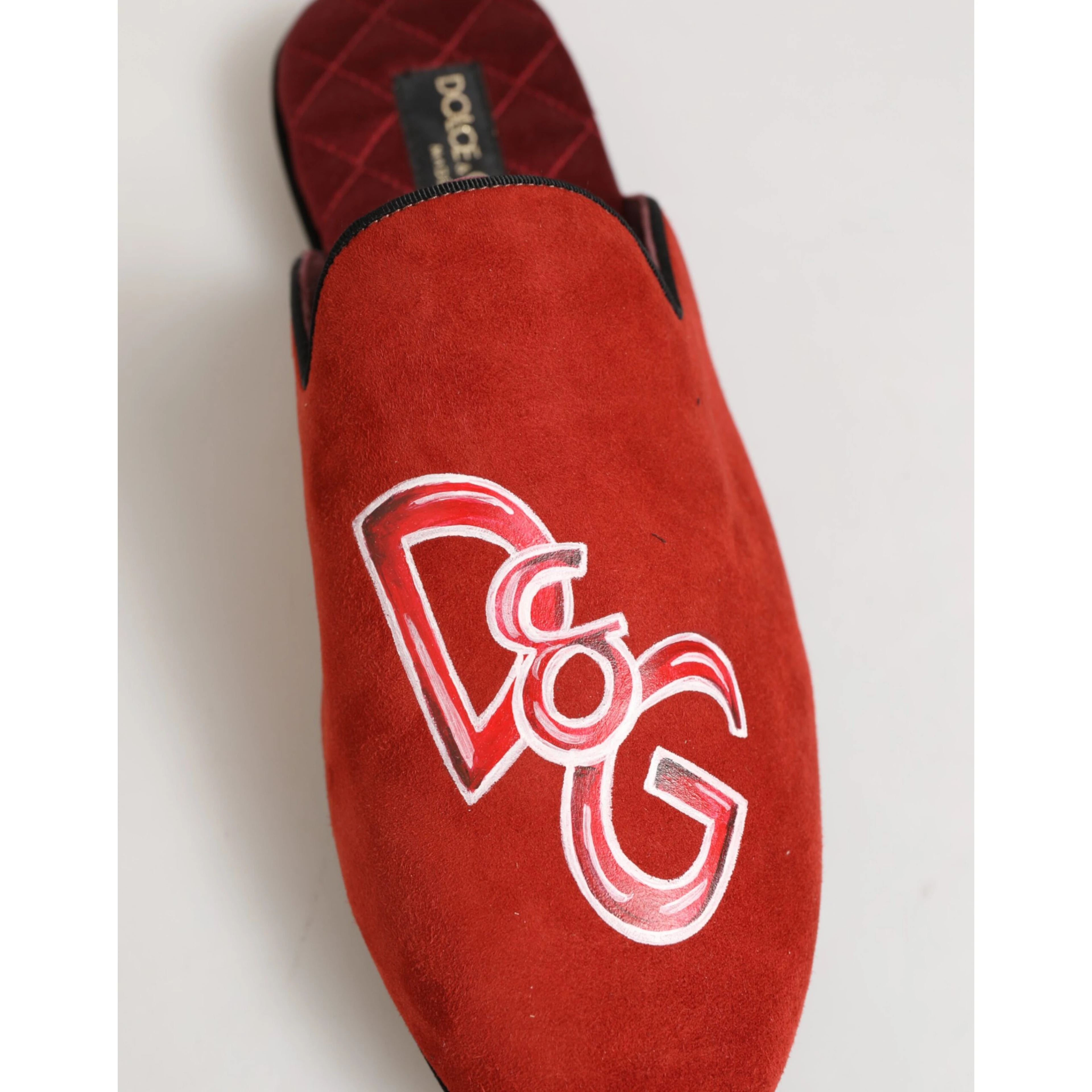 Red Suede DG King Men House Slippers Shoes