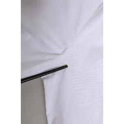 White Cotton Collared Buttoned Dress Shirt Top