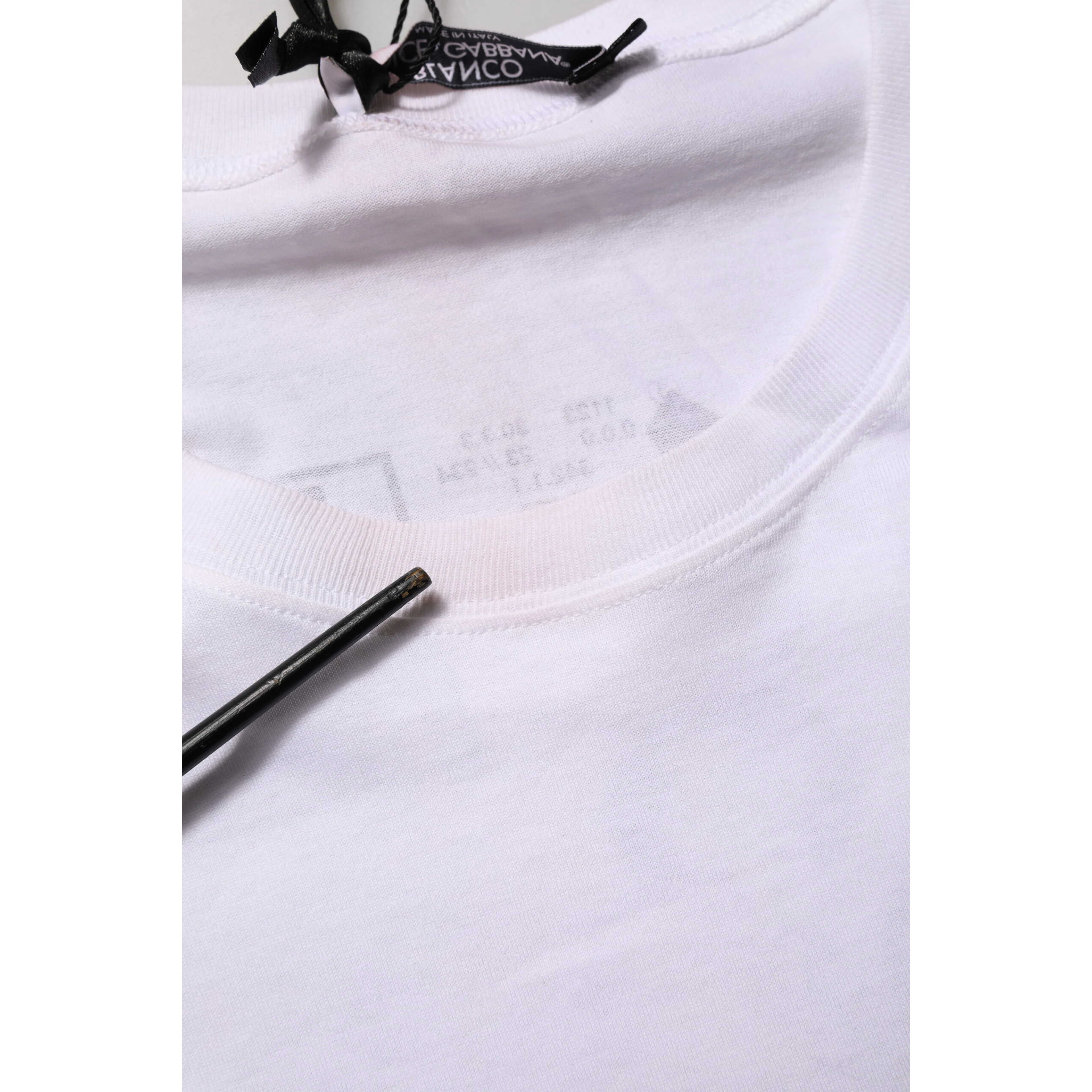 White Angel Print Cotton Men Crew Neck T-shirt