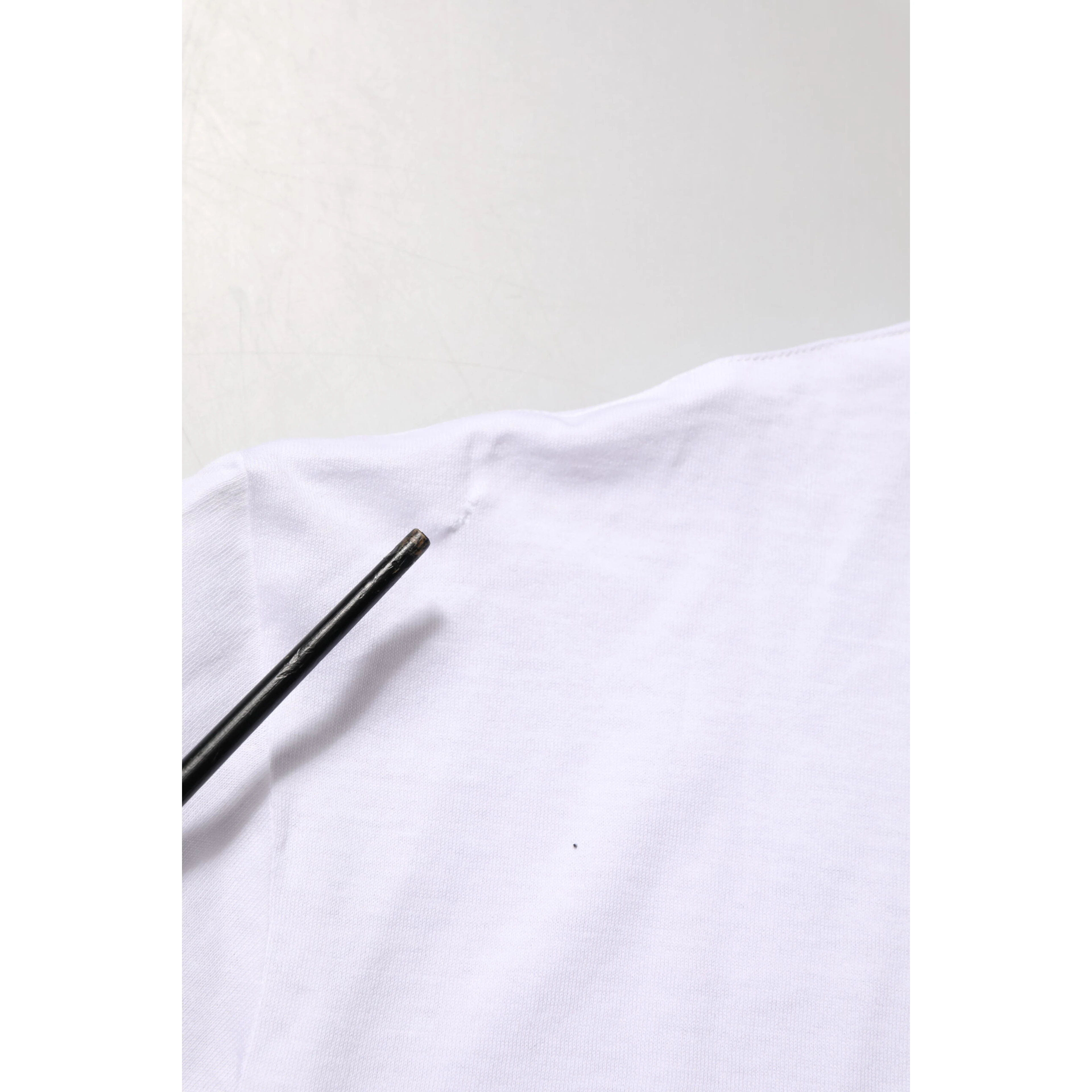 White Logo Print Cotton Men Crew Neck T-shirt