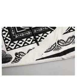 White Cotton Logo Bandana Print Men T-shirt