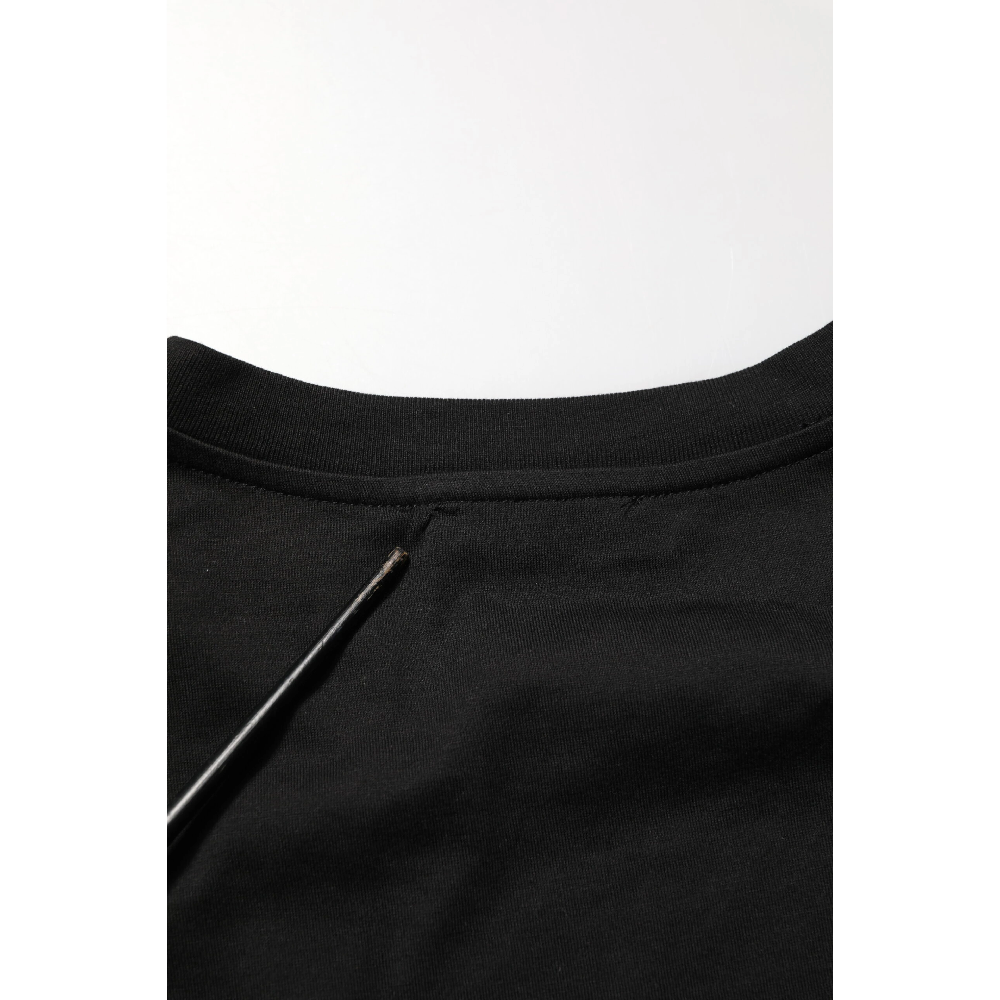Black Logo Plaque Cotton Crew Neck T-shirt