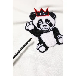 Off White Cotton Panda Hooded Sweatshirt Sweater