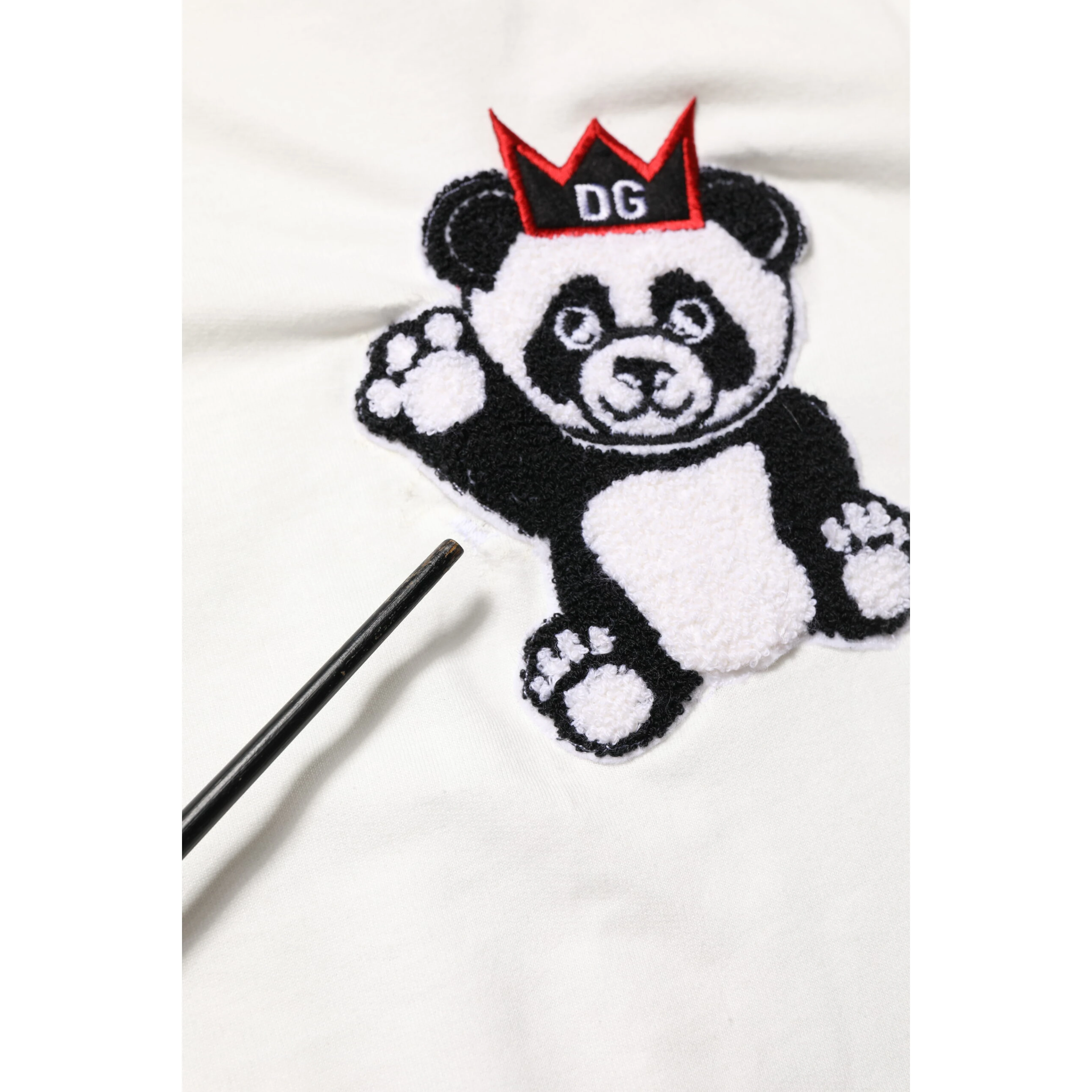 Off White Cotton Panda Hooded Sweatshirt Sweater