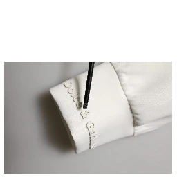 White Logo Hooded Men Sweatshirt  Sweater