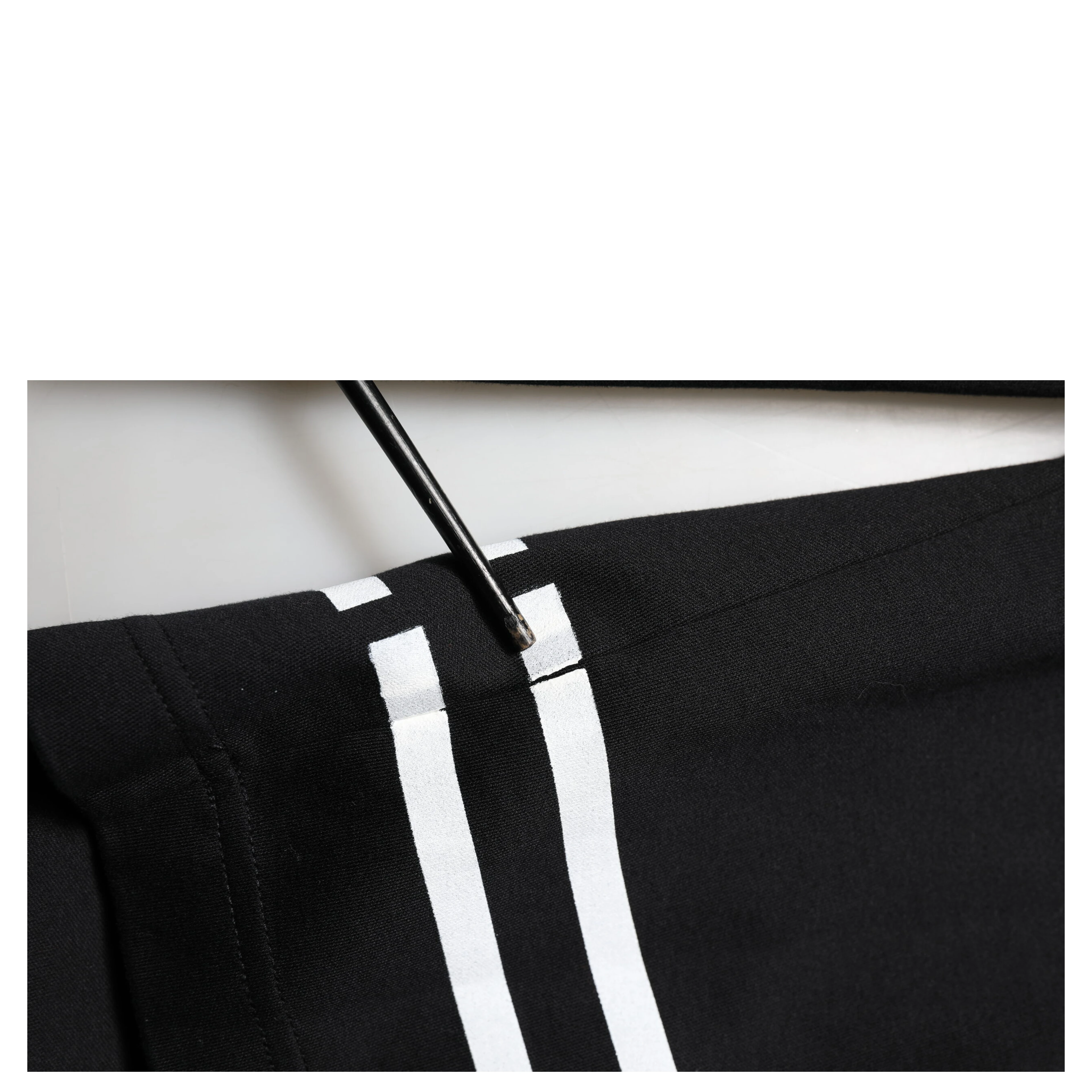 Black Logo Print Cotton Casual Bermuda Short