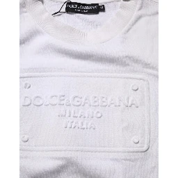 White Embossed Logo Men Sweatshirt Sweater