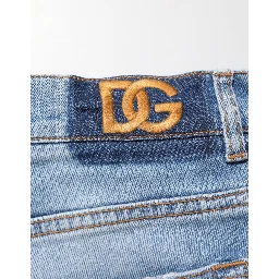 Blue Tattered Slim Fit Cotton Denim Jeans