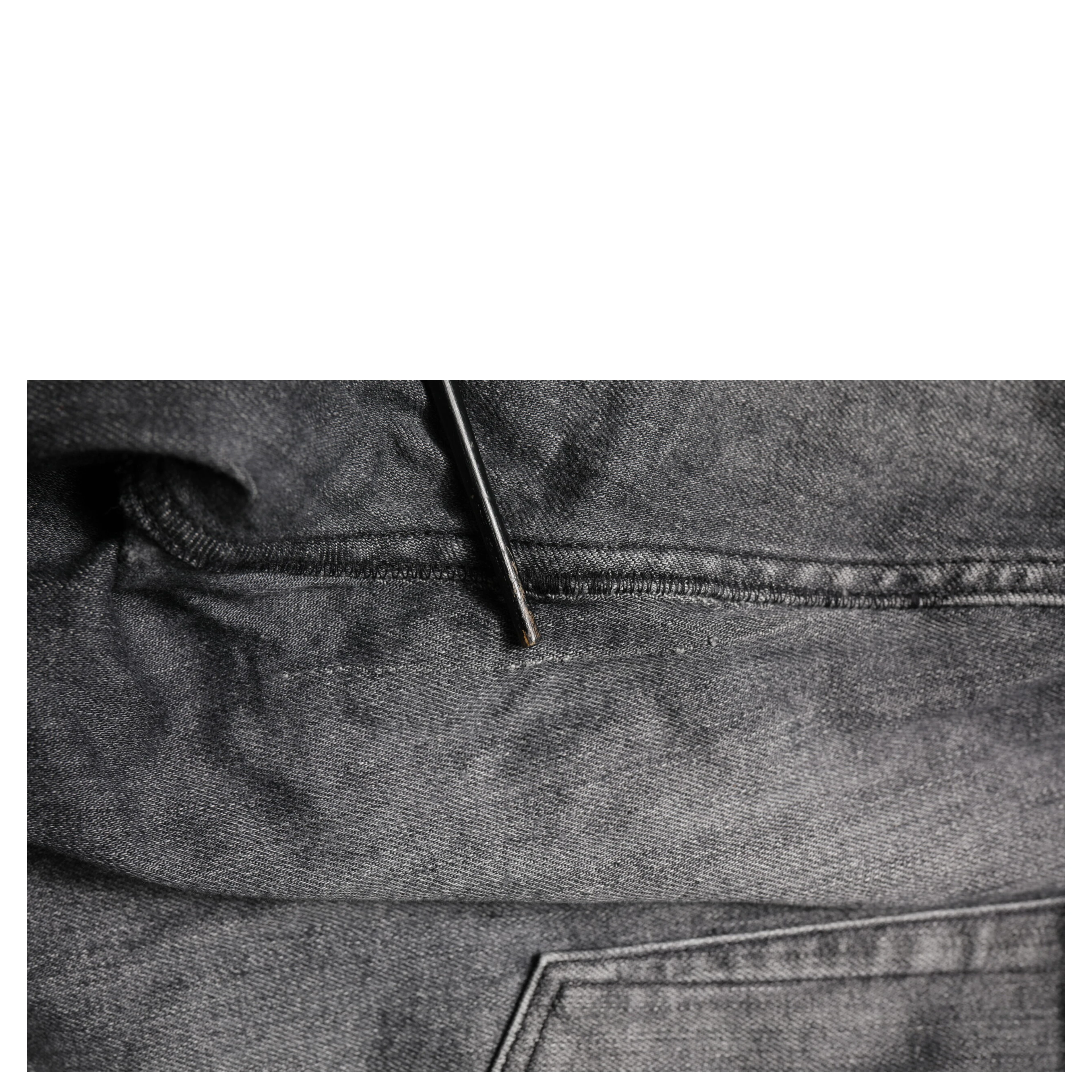 Black Gray Wash Slim Fit Straight Leg Denim Jeans