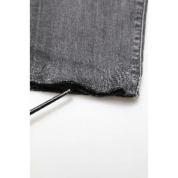 Grey Cotton Denim Slim Fit Distressed Pants Jeans