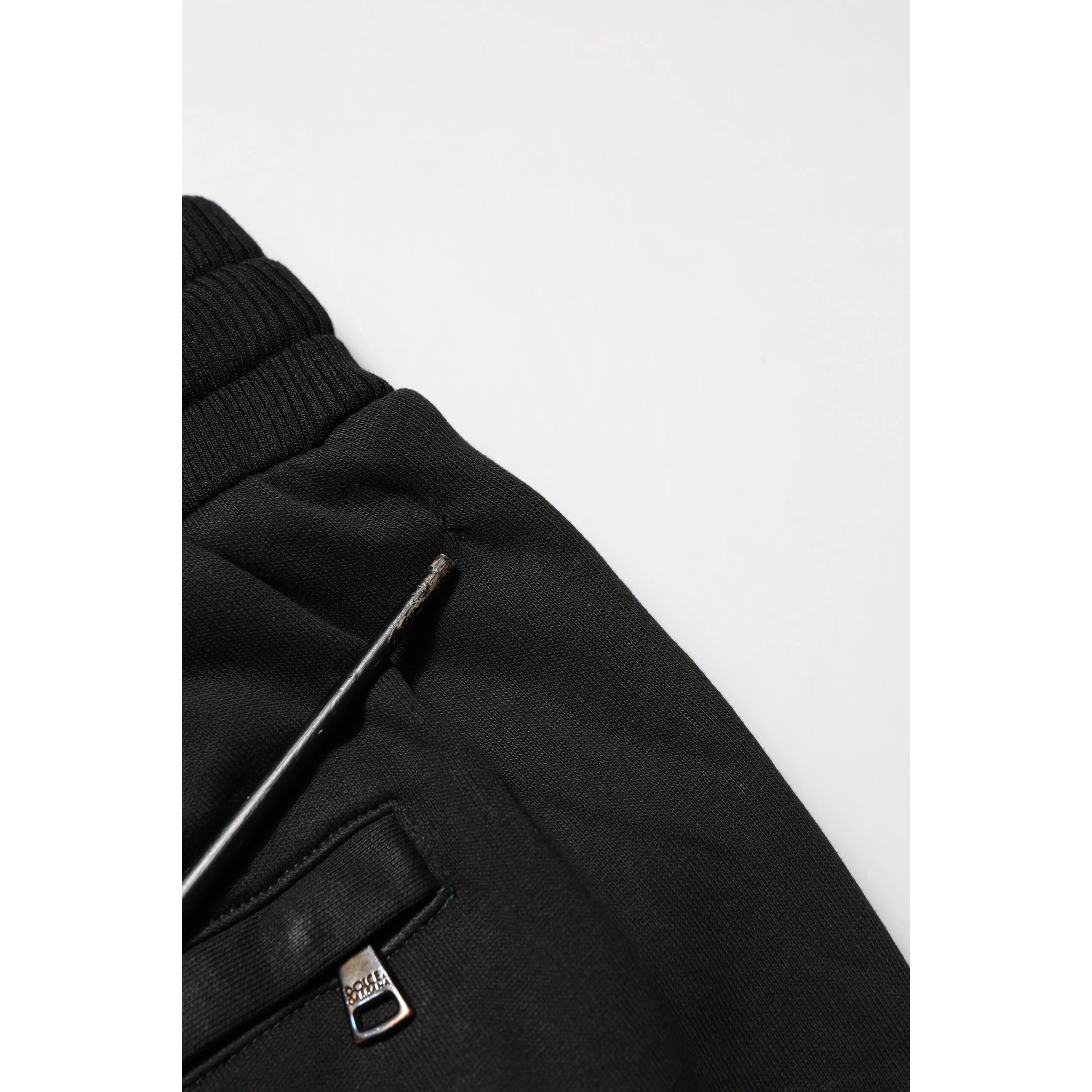 Black Cotton DG Logo Men Jogger Pants