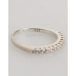 Sterling Silver 925 Band Pave CZ Crystal Eternity Ring