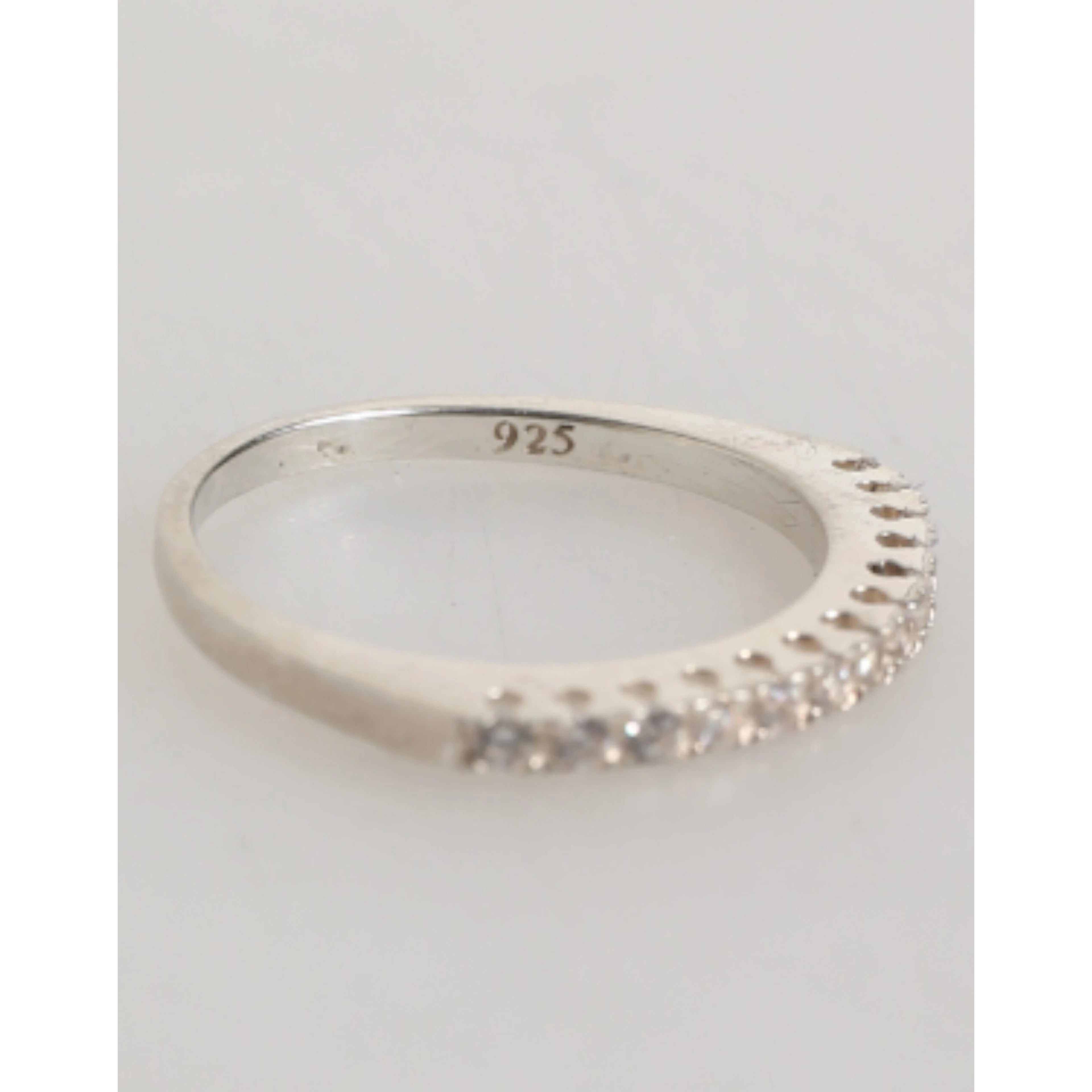Sterling Silver 925 Band Pave CZ Crystal Eternity Ring