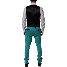 Cyan 3 Piece Wool Silk Blend Suit SICILIA